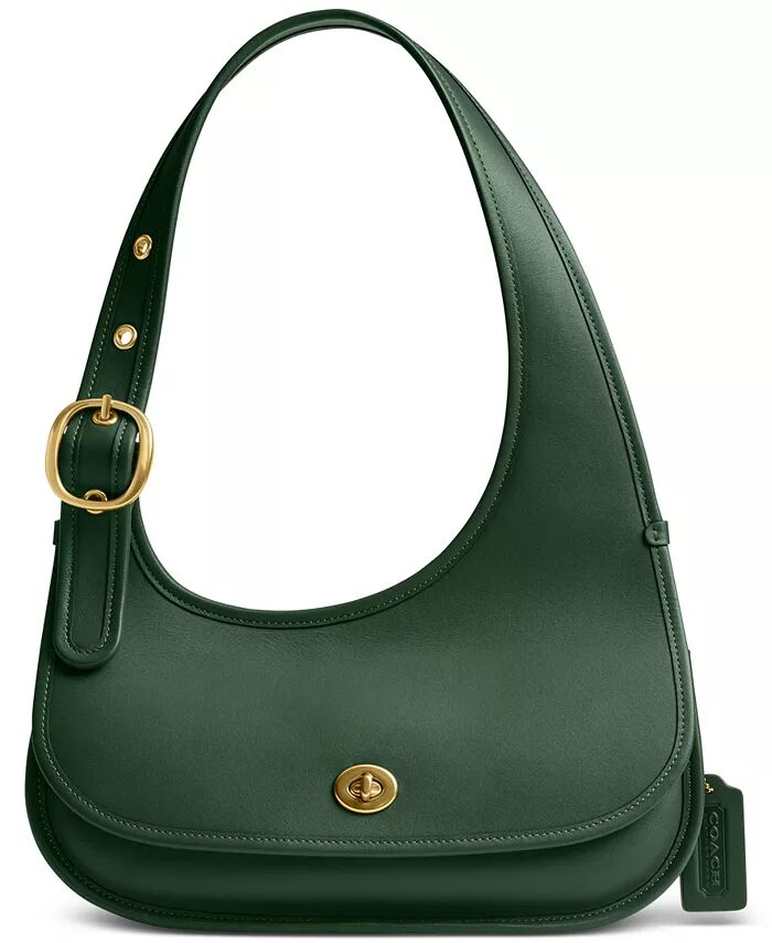 

Сумка Cashin Carry Small Leather Crescent COACH, зеленый