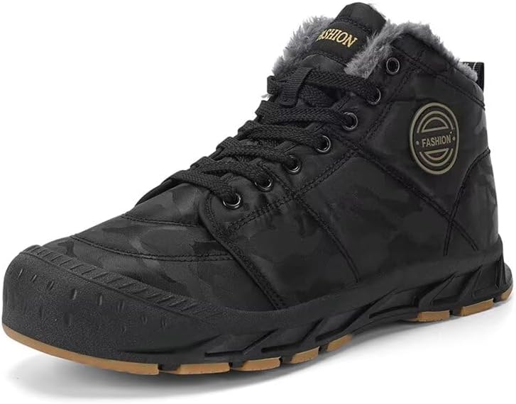 

Мужские зимние ботинки Zonkacen с камуфляжным рисунком, теплые, для улицы, походов и кемпинга, черный