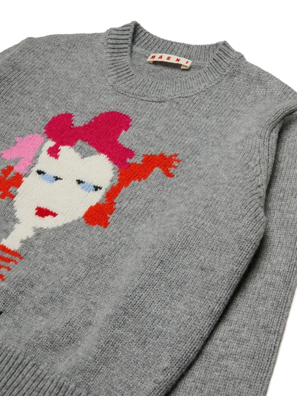 Свитер из смесовой шерсти Marni Kids, серый — фото 3