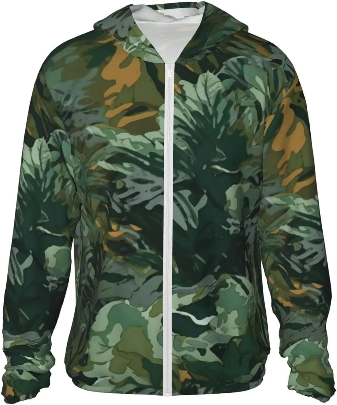 

Камуфляжная толстовка с капюшоном Full Zip, UPF 50+, с карманом BTCOWZRV