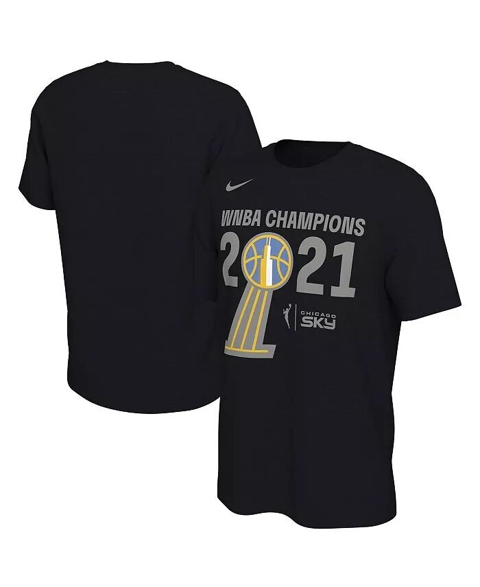 

Мужская черная футболка с баннером Chicago Sky 2021 WNBA Champions Trophy Nike