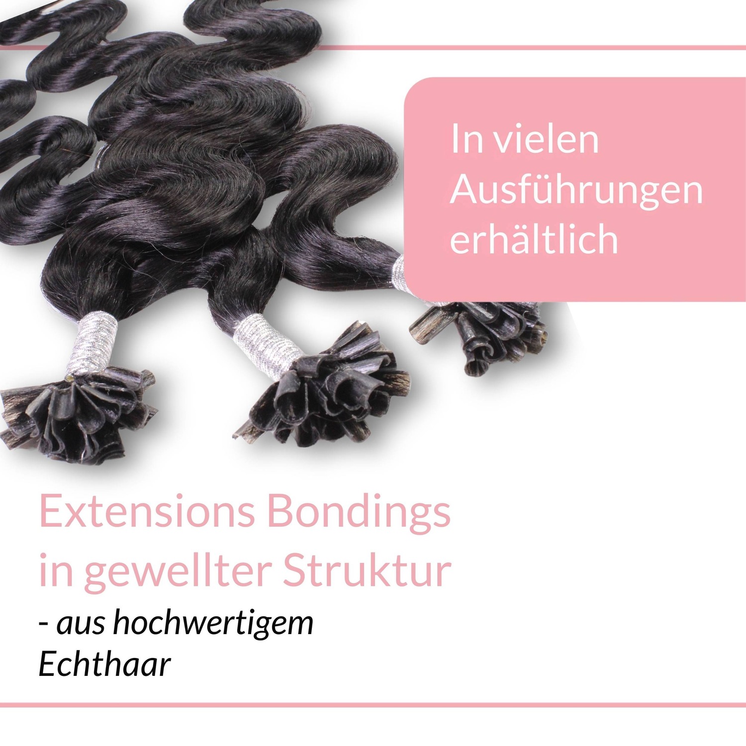 Накладные волосы bonding extensions echthaar #4/0 mittelbraun 1g Hair2Heart, 50cm, количество 25 шт. — фото 3