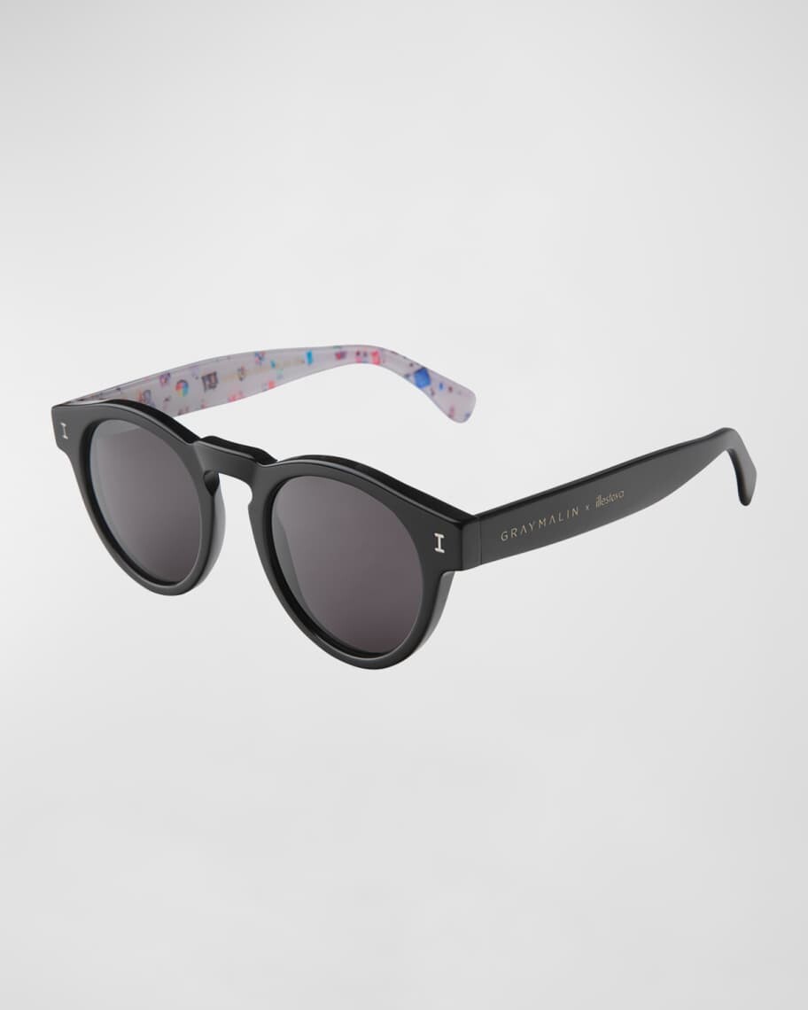 

Солнцезащитные очки X Grey Malin Beach Leonard в круглой оправе из ацетата Illesteva