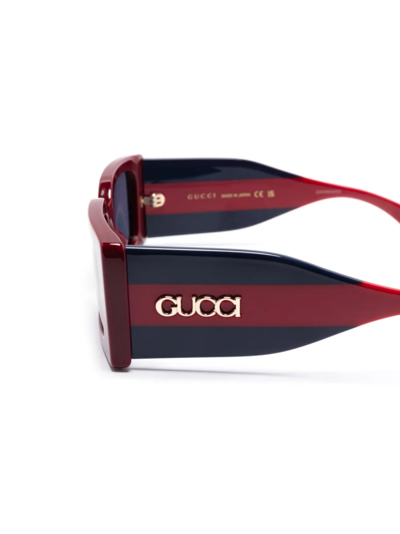 Gucci Eyewear солнцезащитные очки в прямоугольной оправе, красный — фото 3