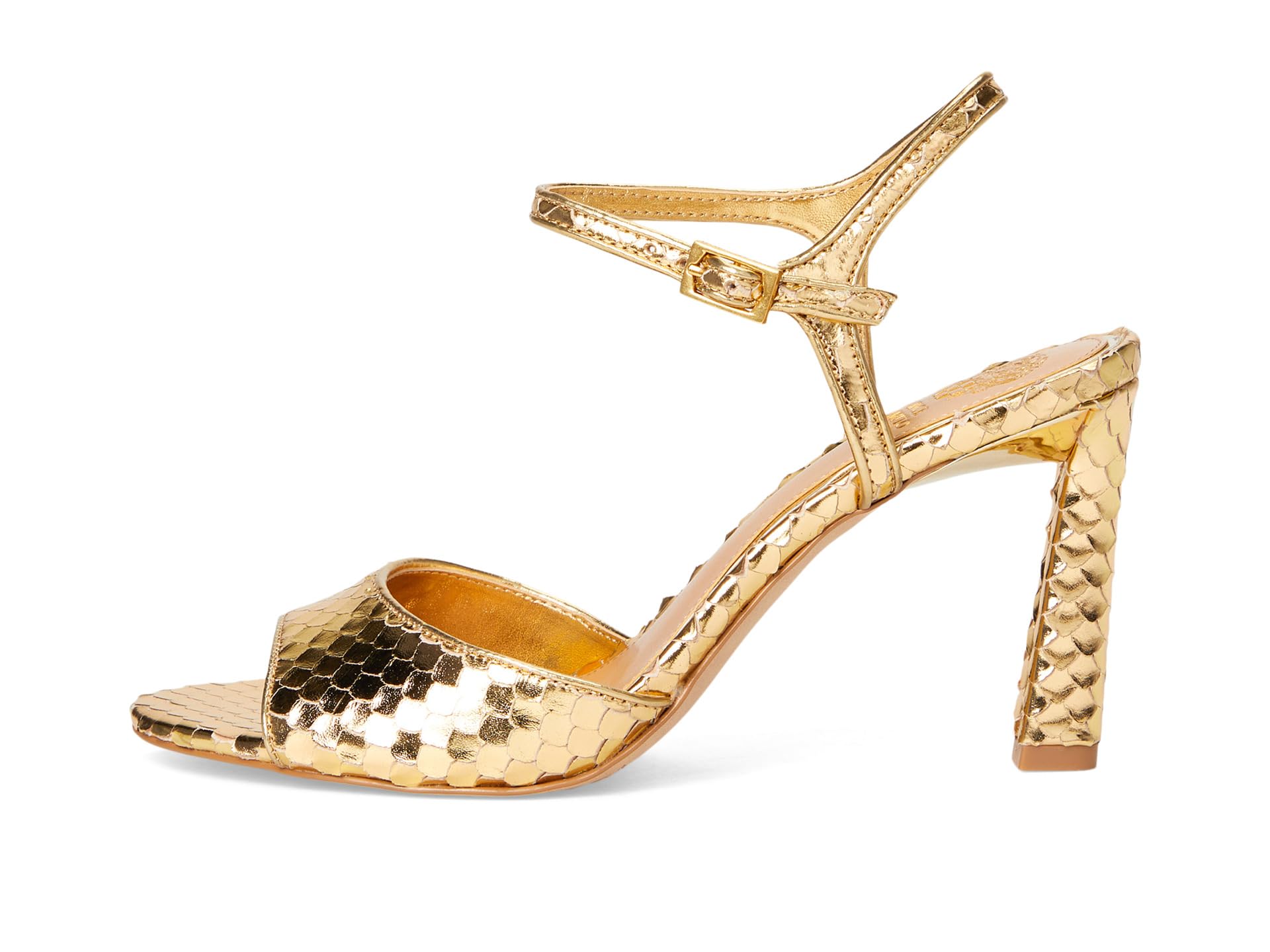 Сандалии Vince Camuto Lilaha Ankle Strap High Heel Sandal, цвет Grecian Gold — фото 4