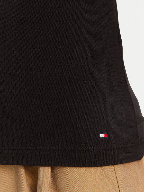 Поло slim fit Gold Button WW0WW45768 Tommy Hilfiger, чёрный — фото 4