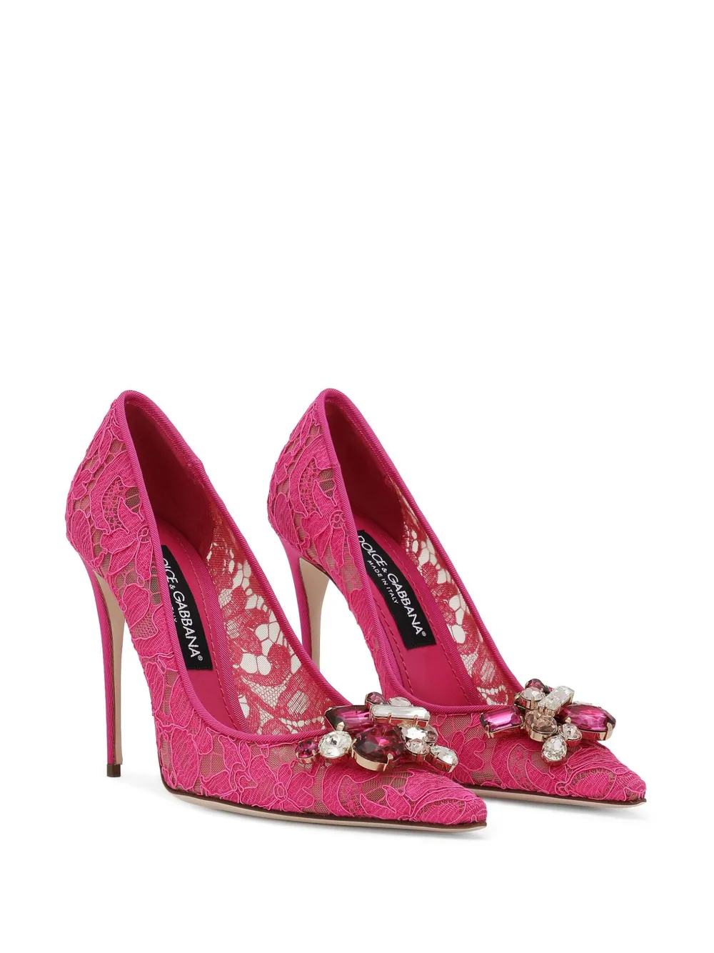 Кружевные туфли-лодочки Belucci 90 DOLCE & GABBANA, розовый — фото 2