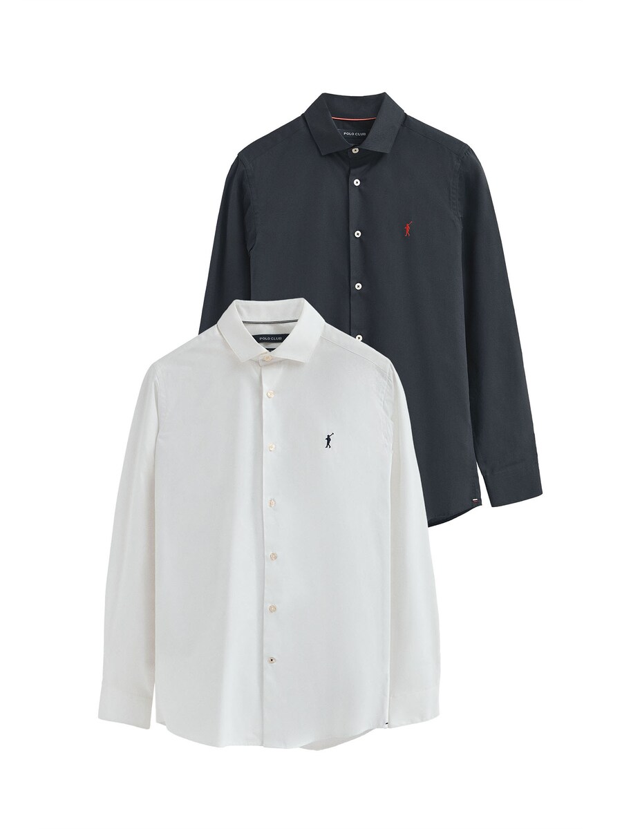 

Рубашка на пуговицах классического кроя Polo Club, темно-синий/белый