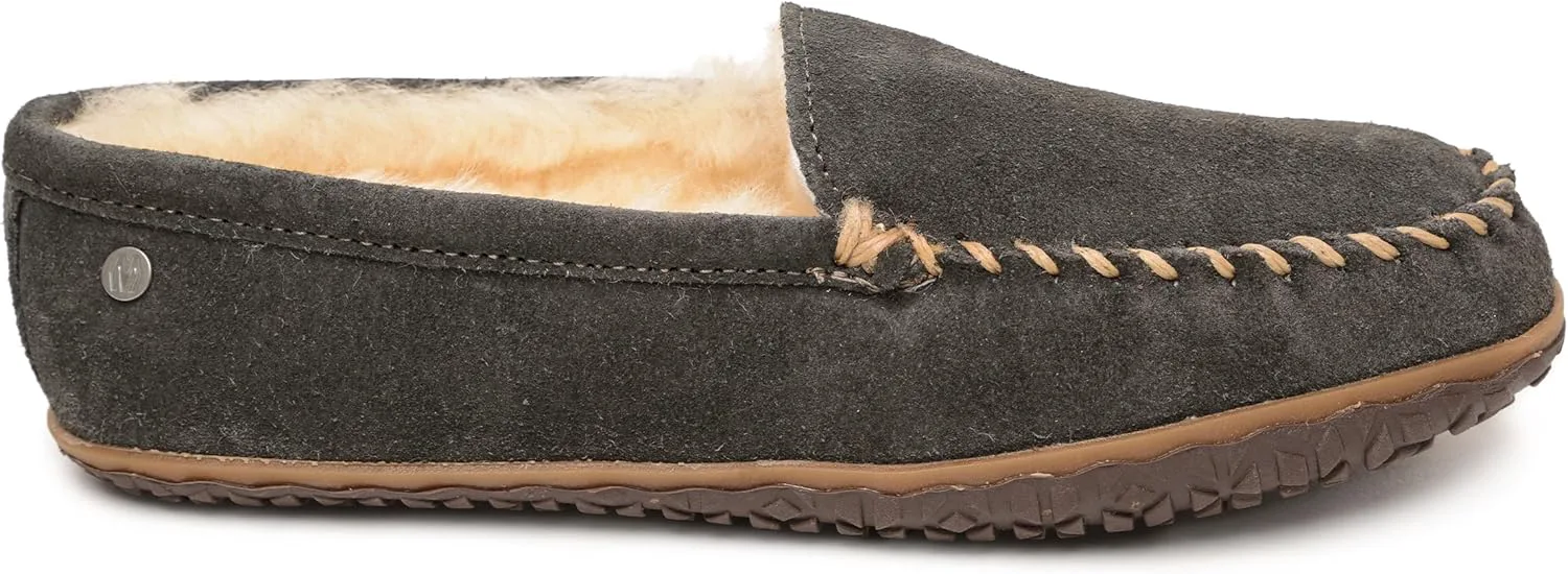 Мужские замшевые мокасины Minnetonka Tobie с меховой подкладкой из овчины и прочной подошвой для дома и улицы — фото 2