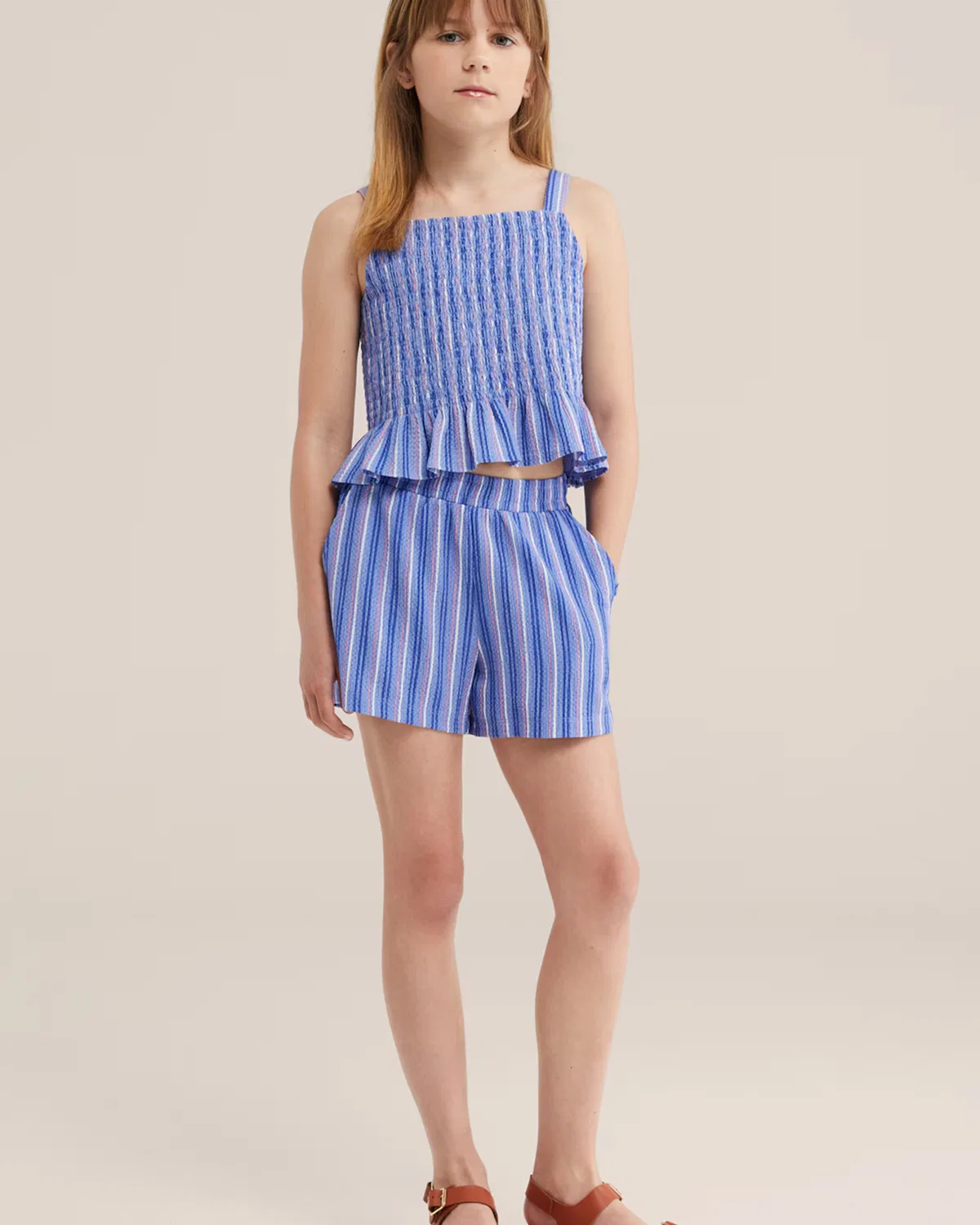 Брюки свободного кроя We Fashion, Navy/Royal Blue — фото 4