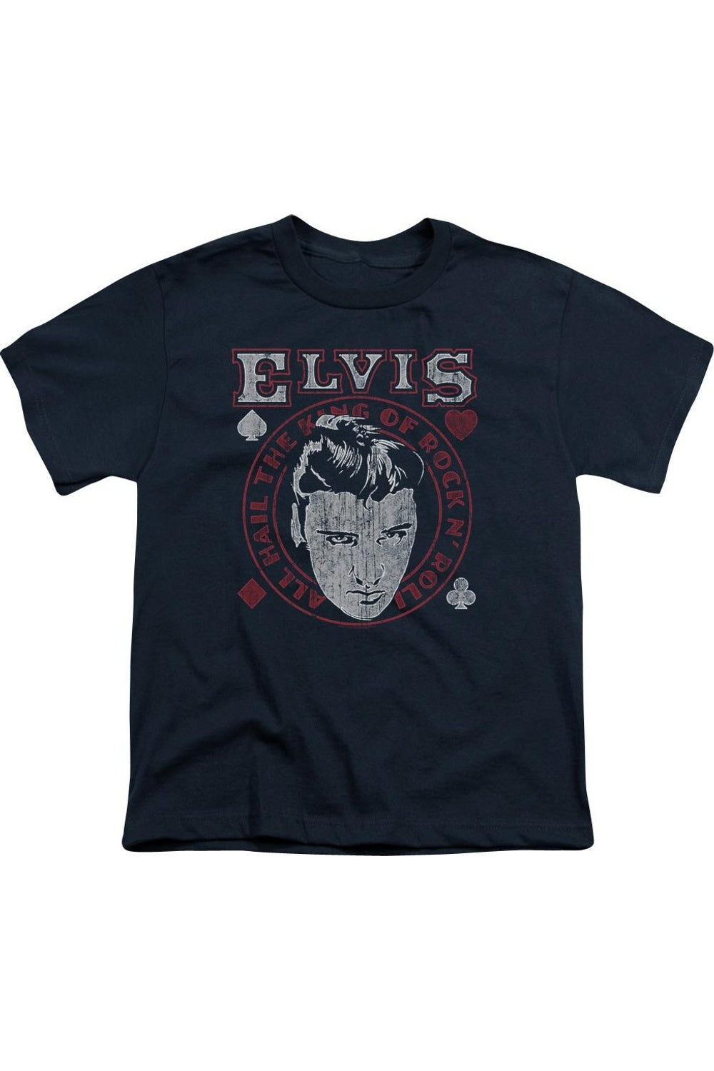 

Футболка с коротким рукавом для детей "Elvis Presley Hail The King" Gildan, темно-синий
