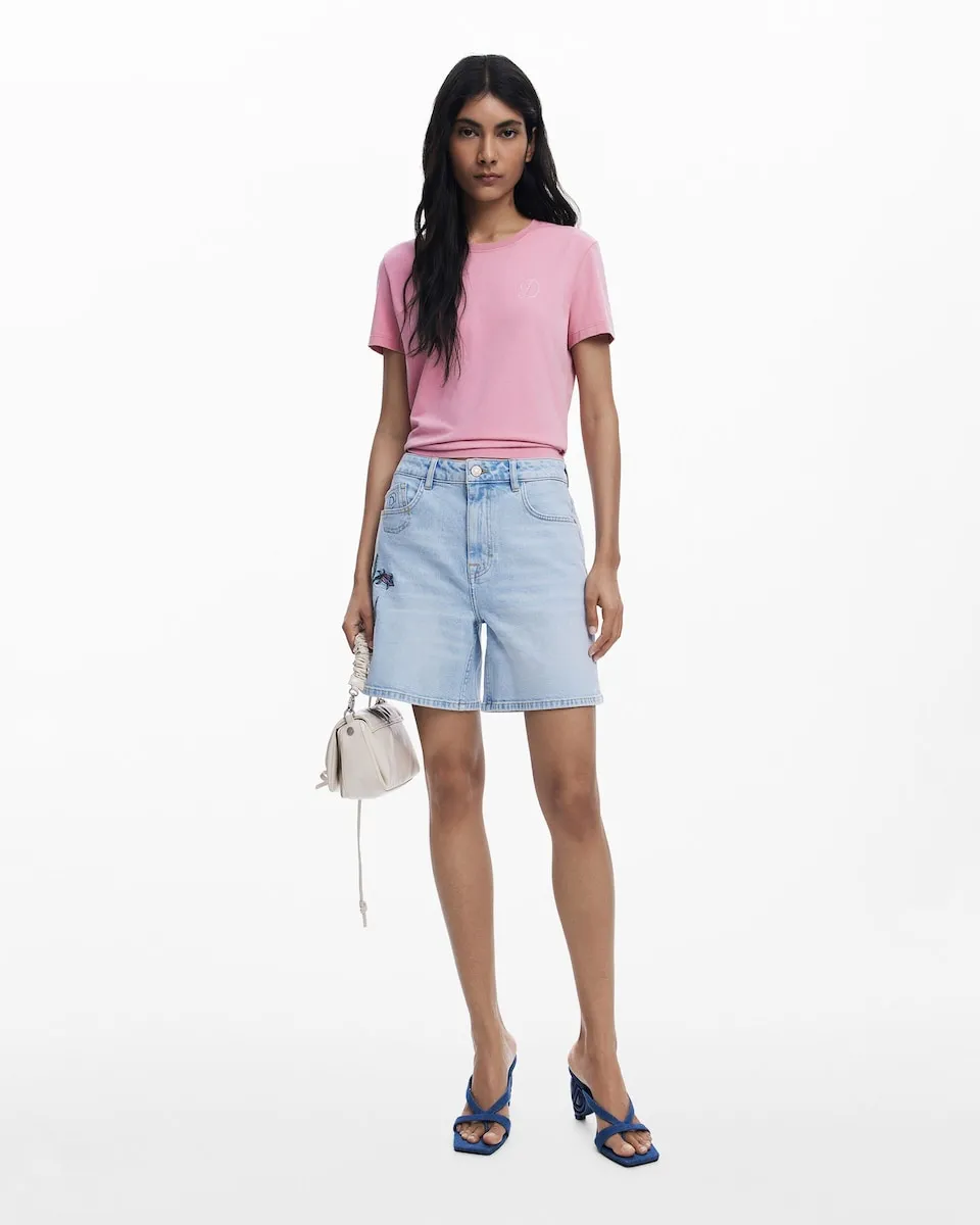 

Женские джинсовые шорты с цветочным узором Desigual, синий