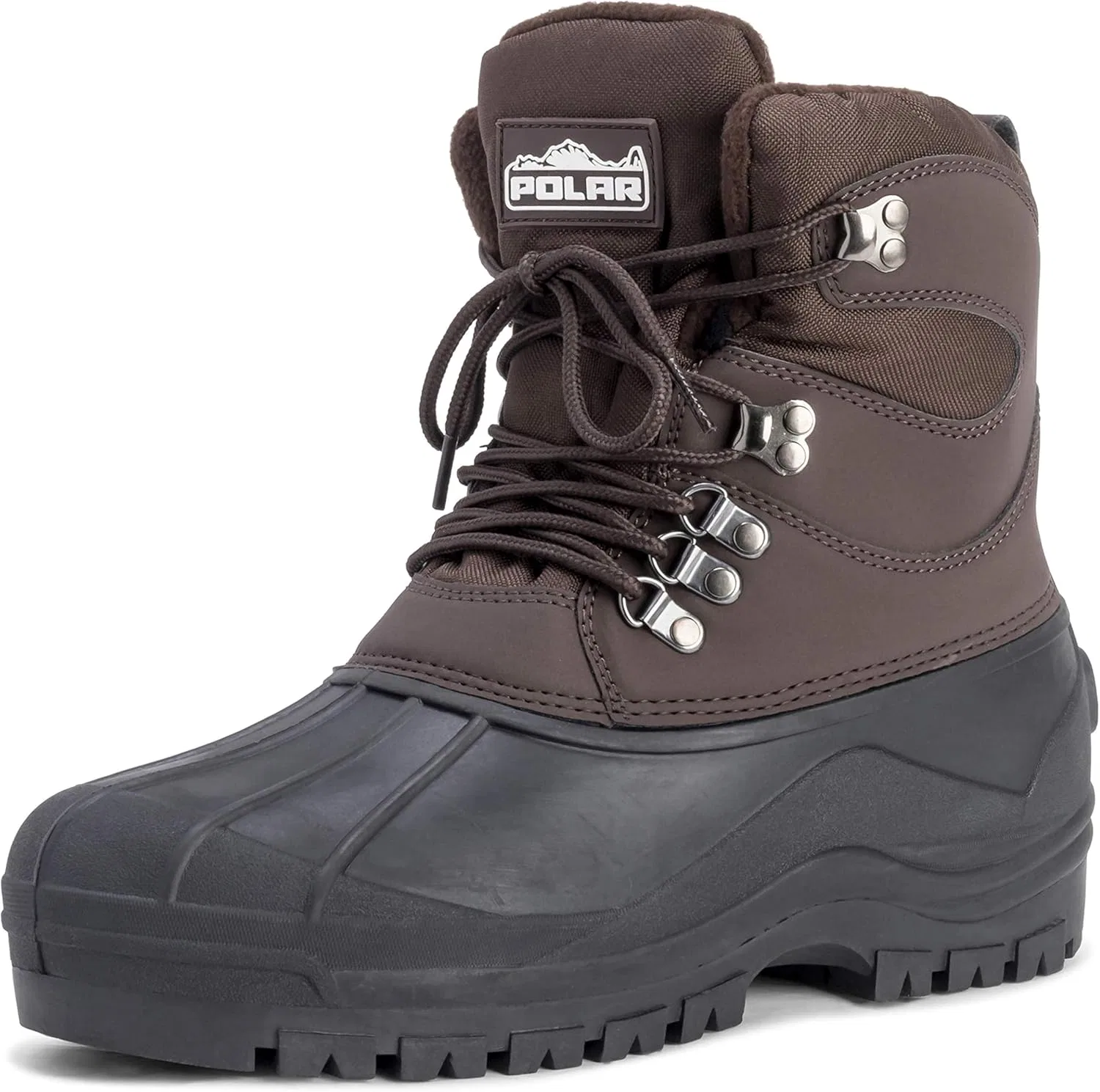 Мужские водонепроницаемые походные ботинки Polar Snow Waterproof Duck Hiking Bean Hiker Walking Short Ankle Boots, Brown