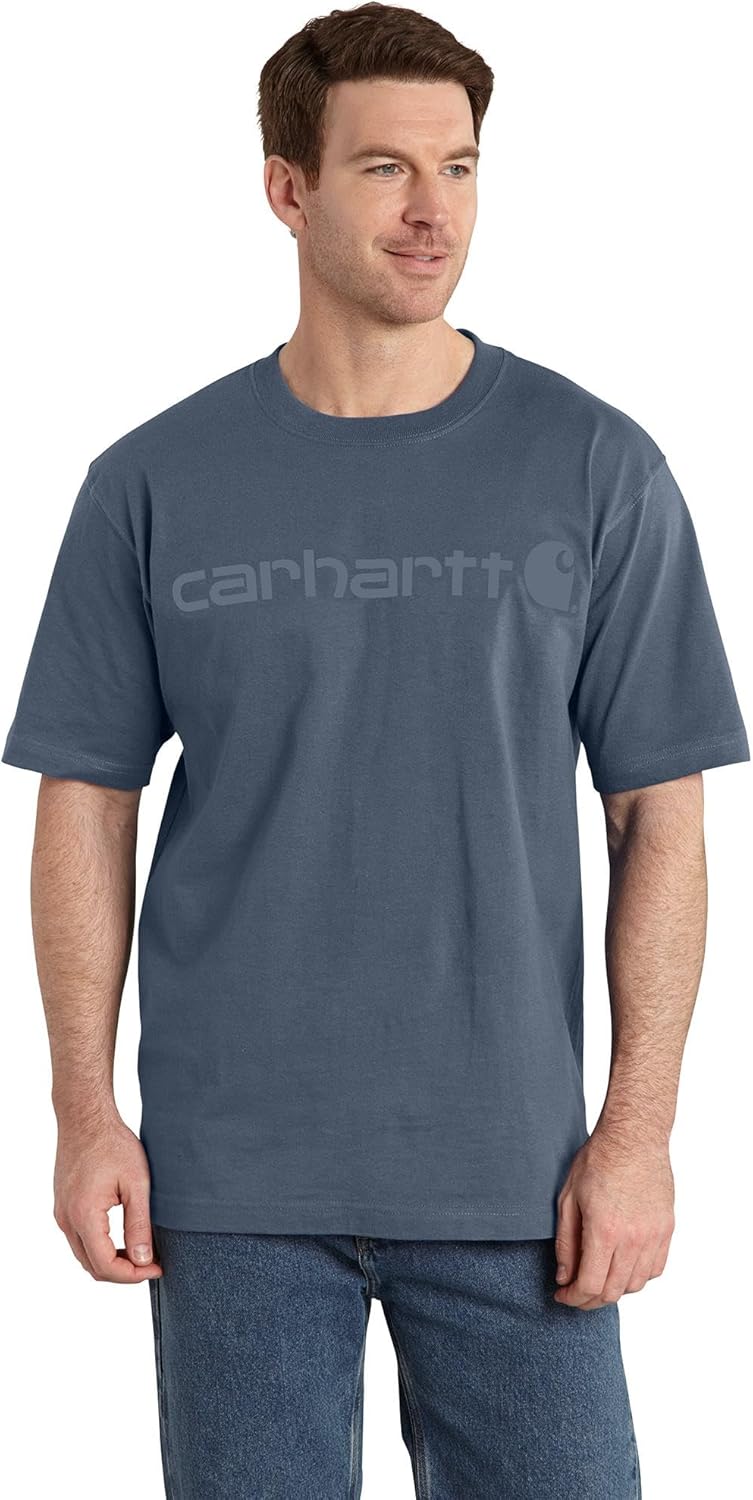 

Мужская футболка Carhartt с коротким рукавом и большим фирменным логотипом, Bluestone, Синий, Мужская футболка Carhartt с коротким рукавом и большим фирменным логотипом, Bluestone