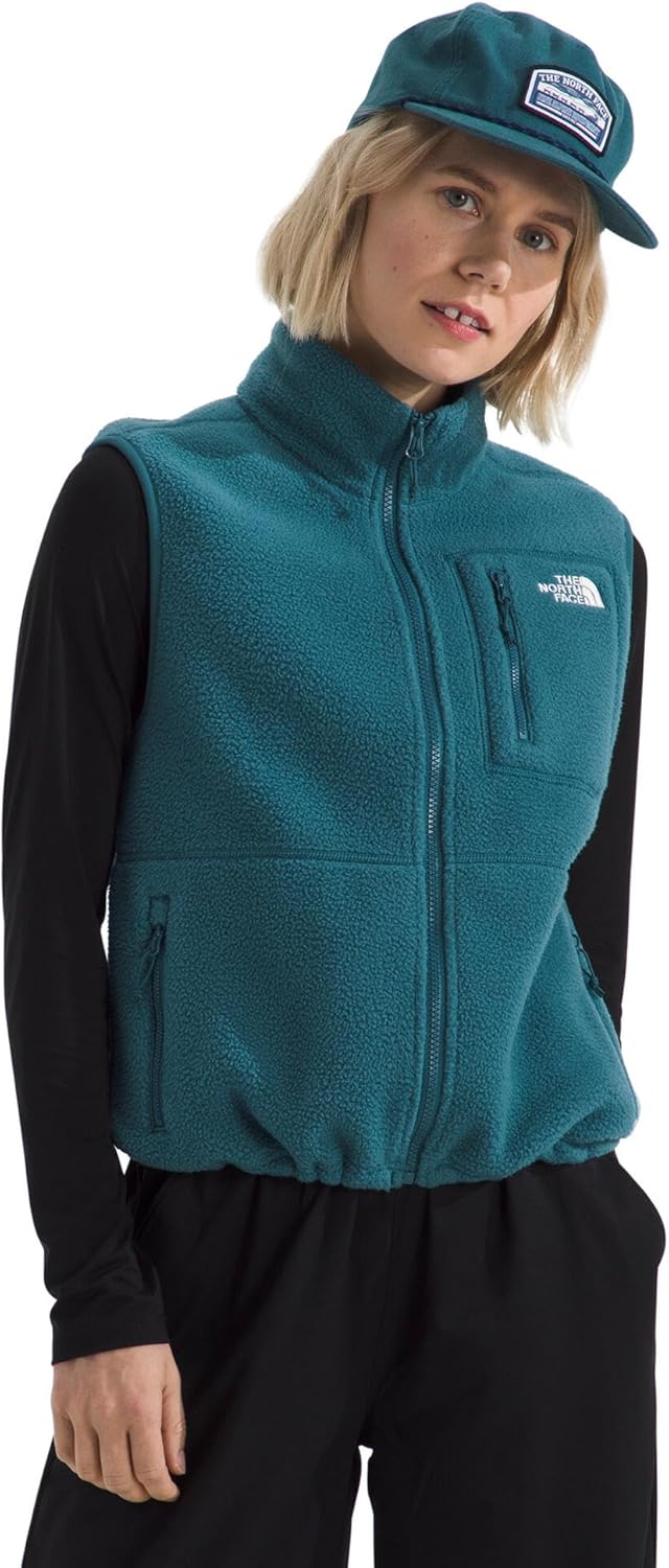 

THE NORTH FACE Женская жилетка Yumiori: легкая флисовая модель на молнии с эластичной окантовкой, внутренним шнуром-кулиской и карманами на молнии, Space