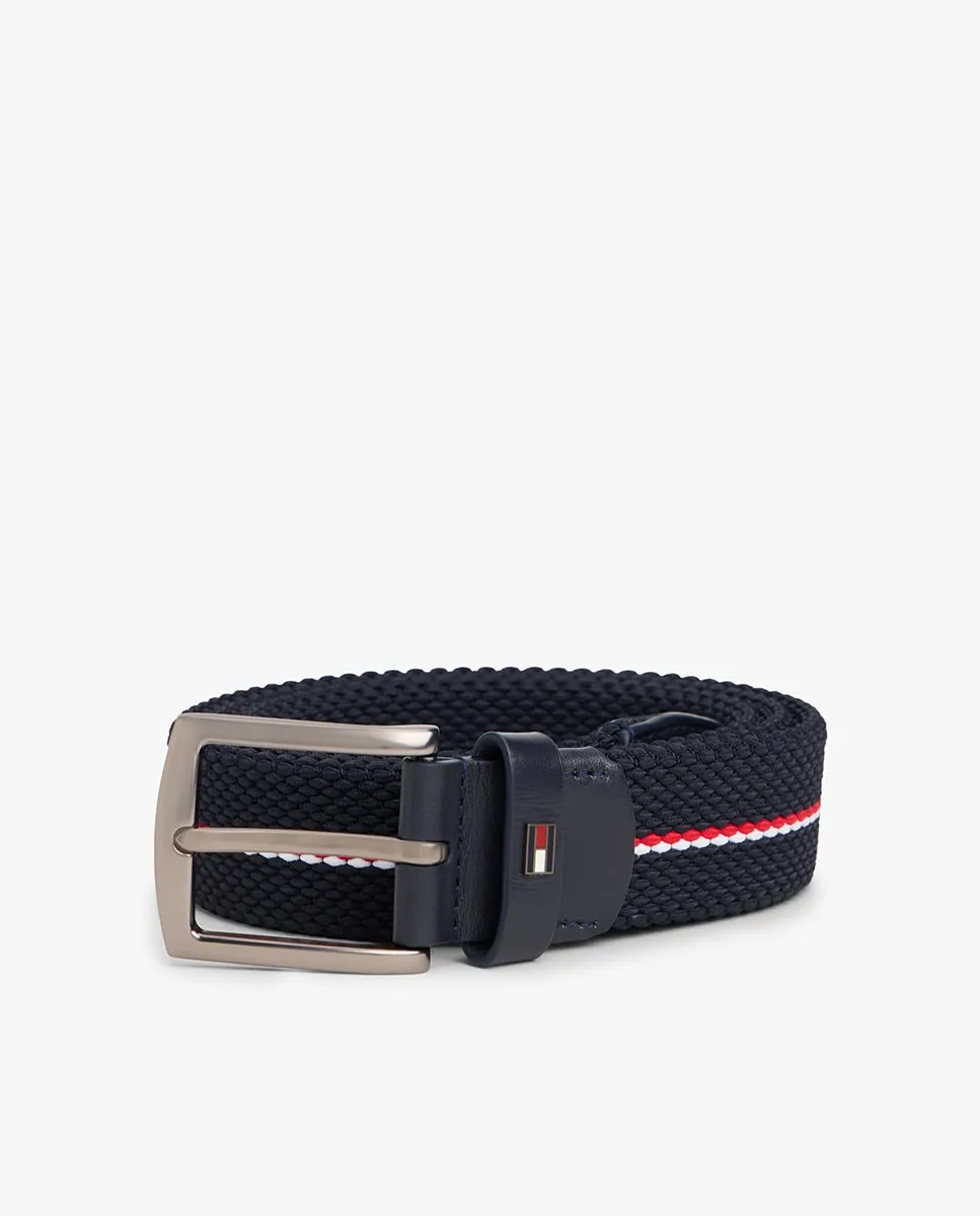 

Мужской плетеный ремень с металлической пряжкой Tommy Hilfiger, темно-синий