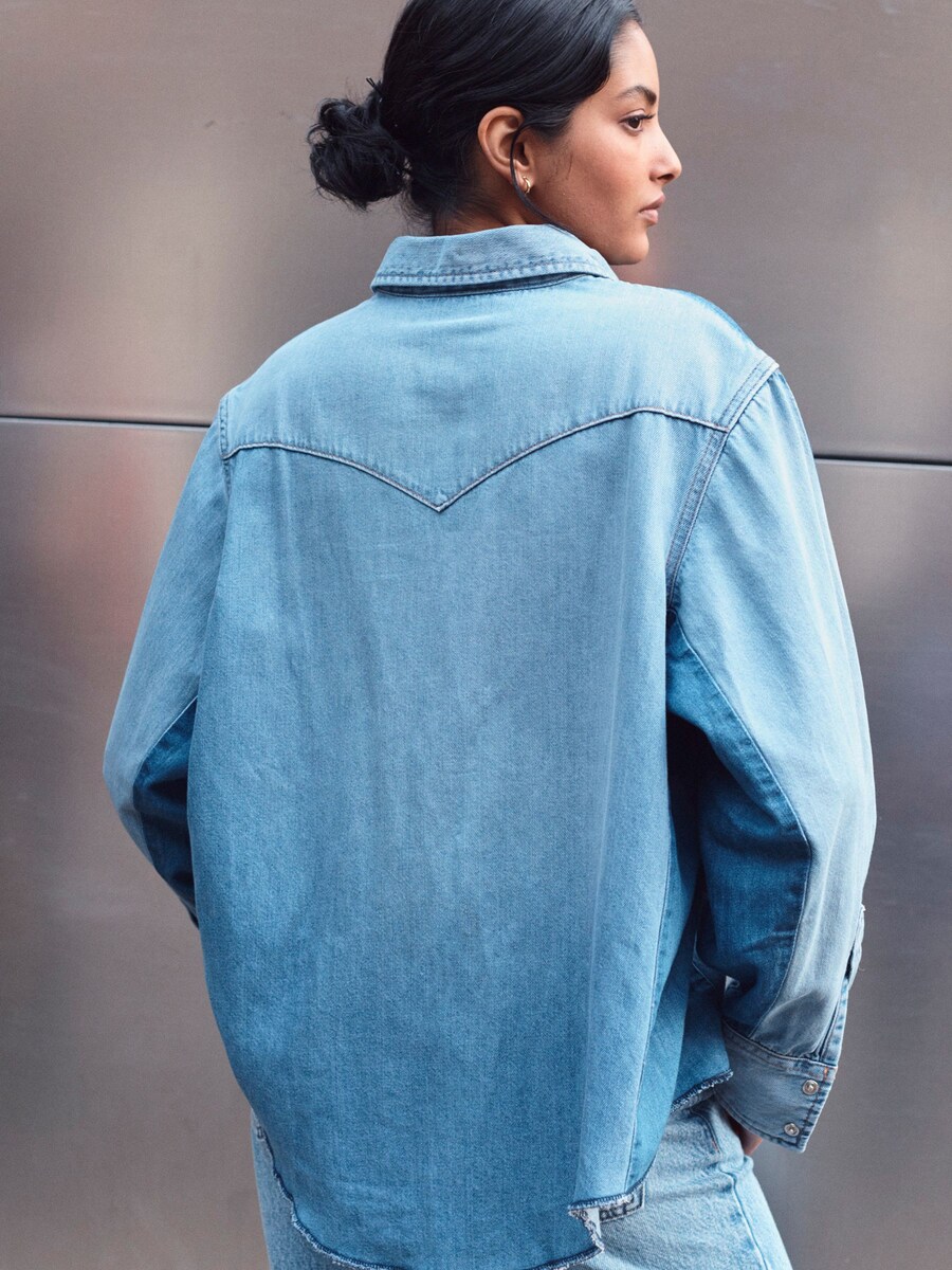 Блузка Next, цвет Blue/Blue denim — фото 2