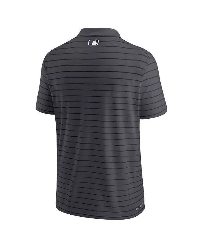 Мужская поло с полосками Victory из коллекции Authentic Collection Colorado Rockies в цвете charcoal, для активного образа жизни Nike — фото 4