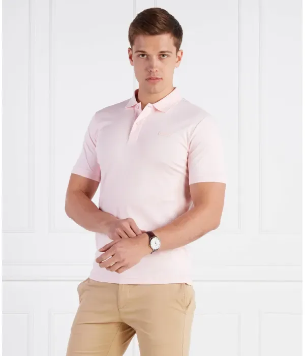 Поло из гладкого хлопка slim fit Calvin Klein, розовый — фото 3
