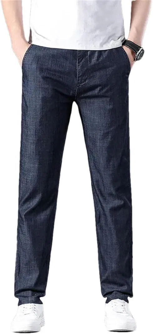 Джинсы прямые свободные Men Thin, темно-синие