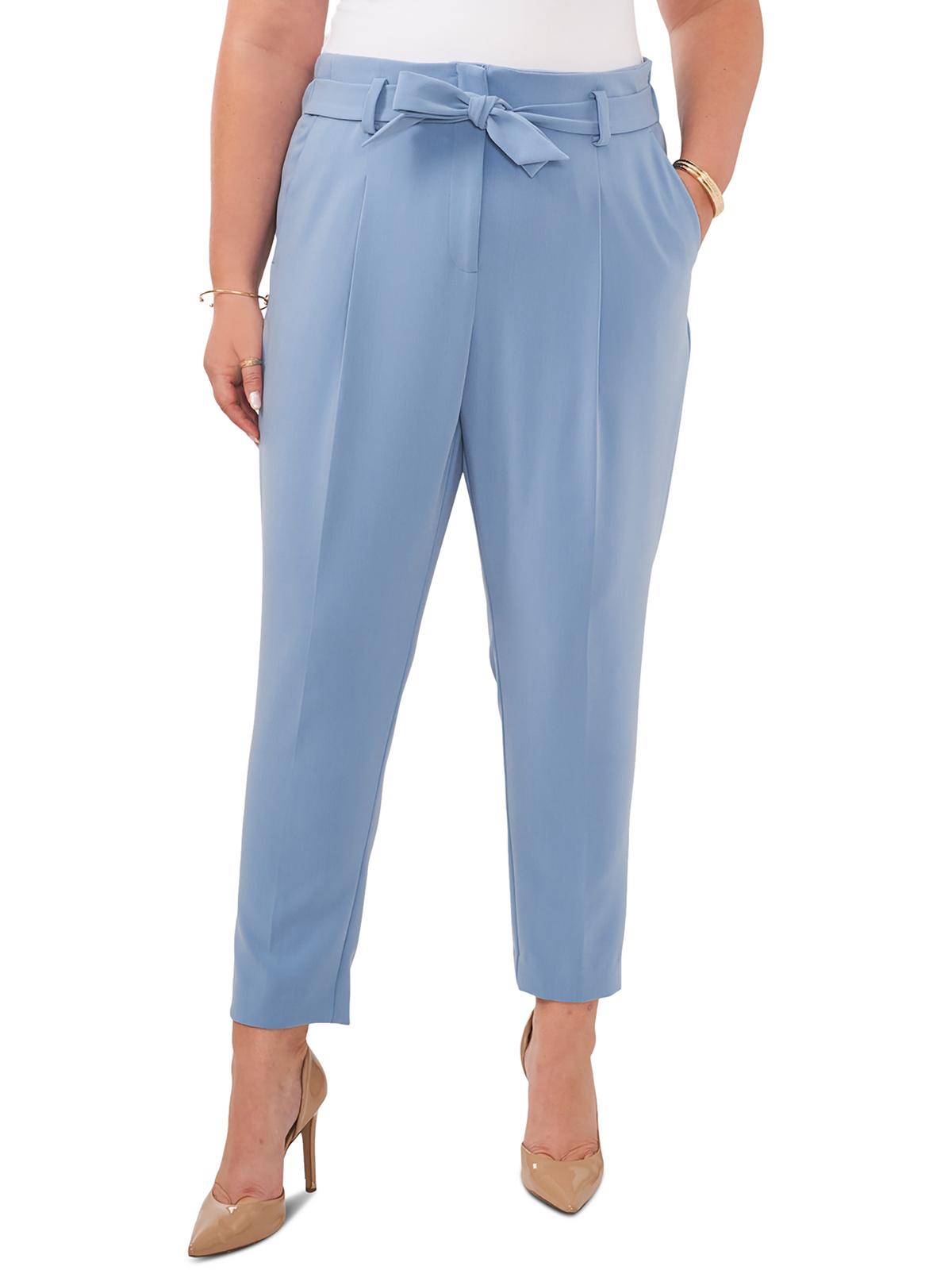 

Плюс Женские Полиэстеровые Брюки До Коротких Колец С Поясом Vince Camuto, цвет blue shadow
