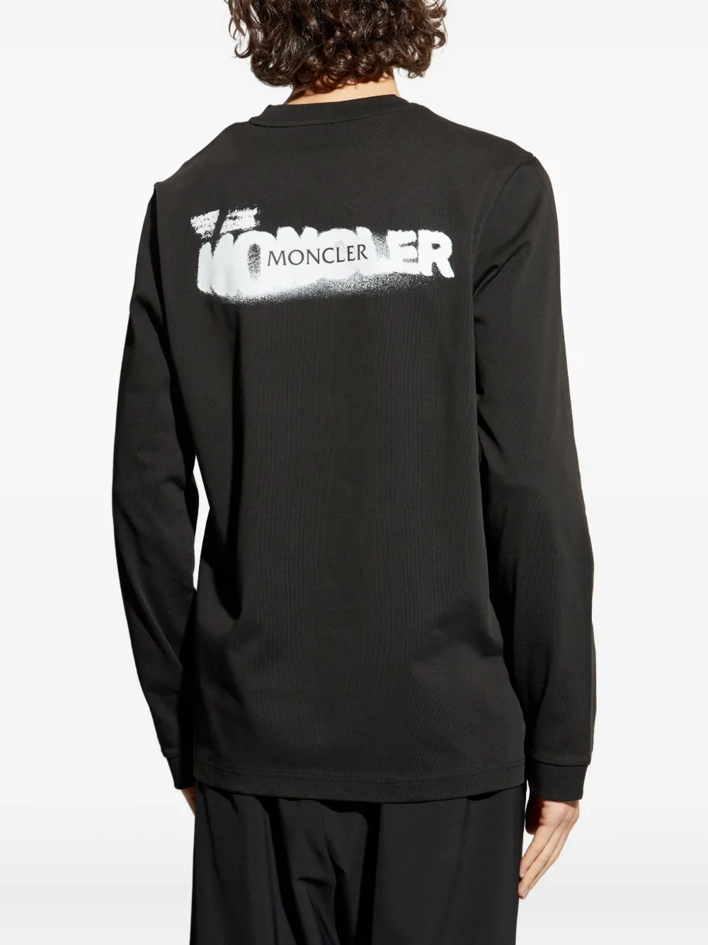 Футболка с длинными рукавами и логотипом MONCLER, черный — фото 4