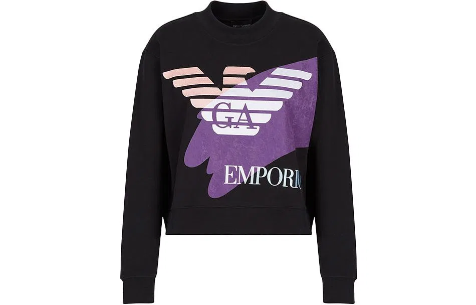Свитшот женский Black с круглым вырезом EMPORIO ARMANI