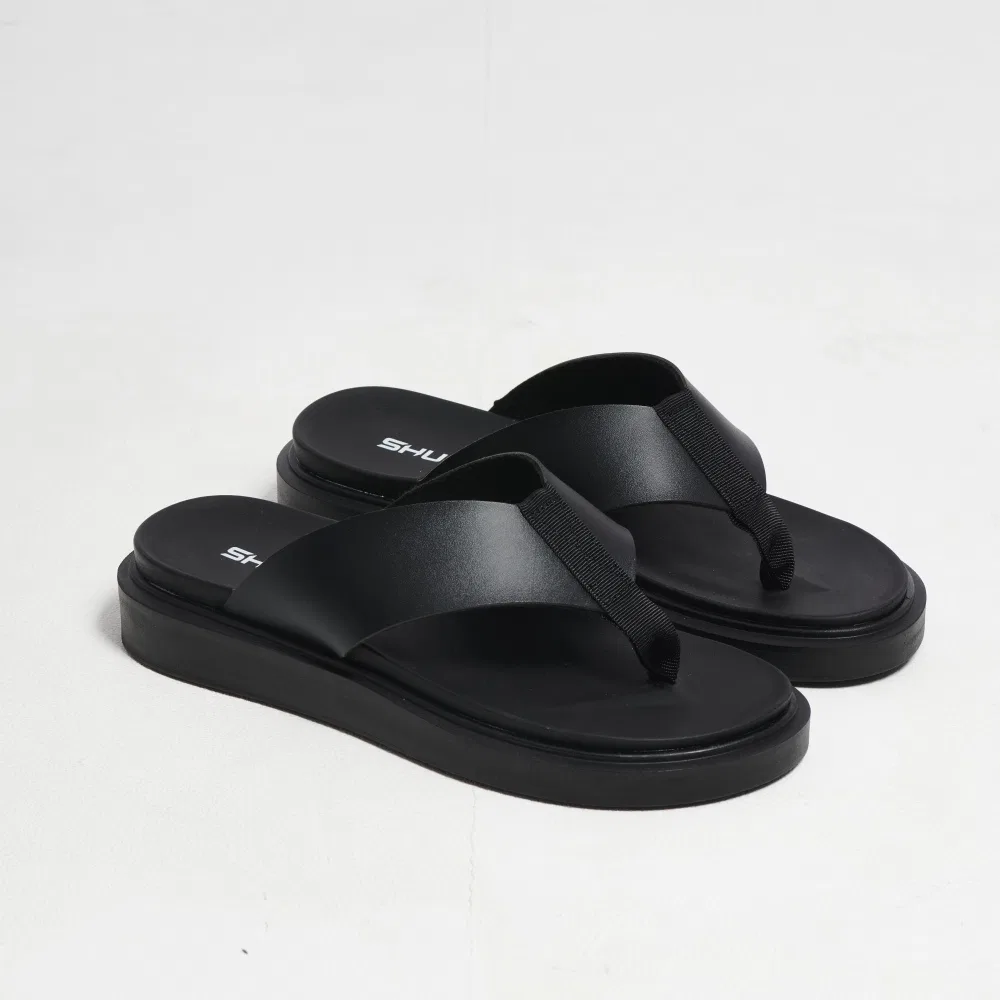 Мужские кожаные шлёпанцы Flipflop Fabric SFT-402 от Shufit — фото 4