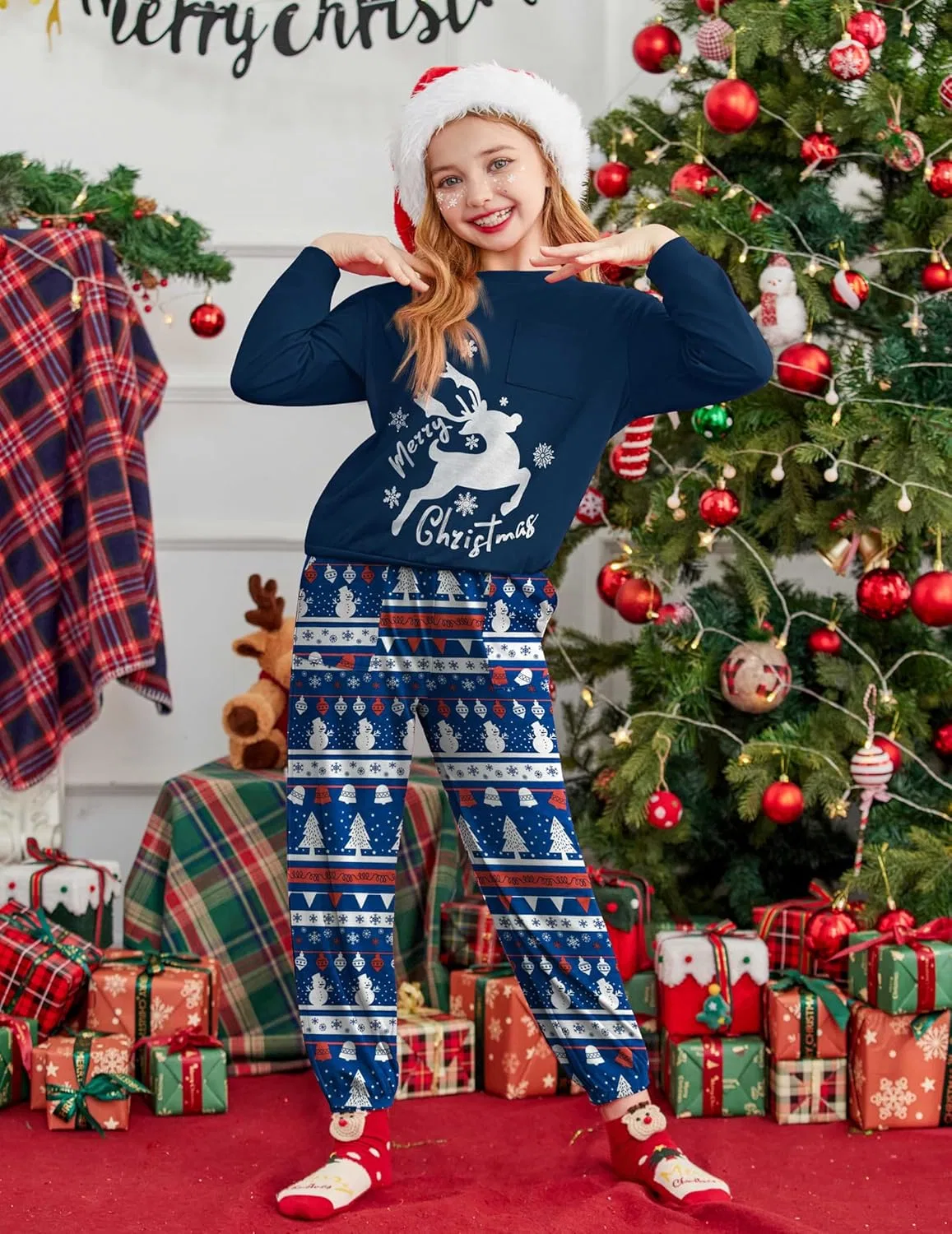 Детский спортивный костюм из 2 предметов, Navy Blue Print&plaid — фото 4