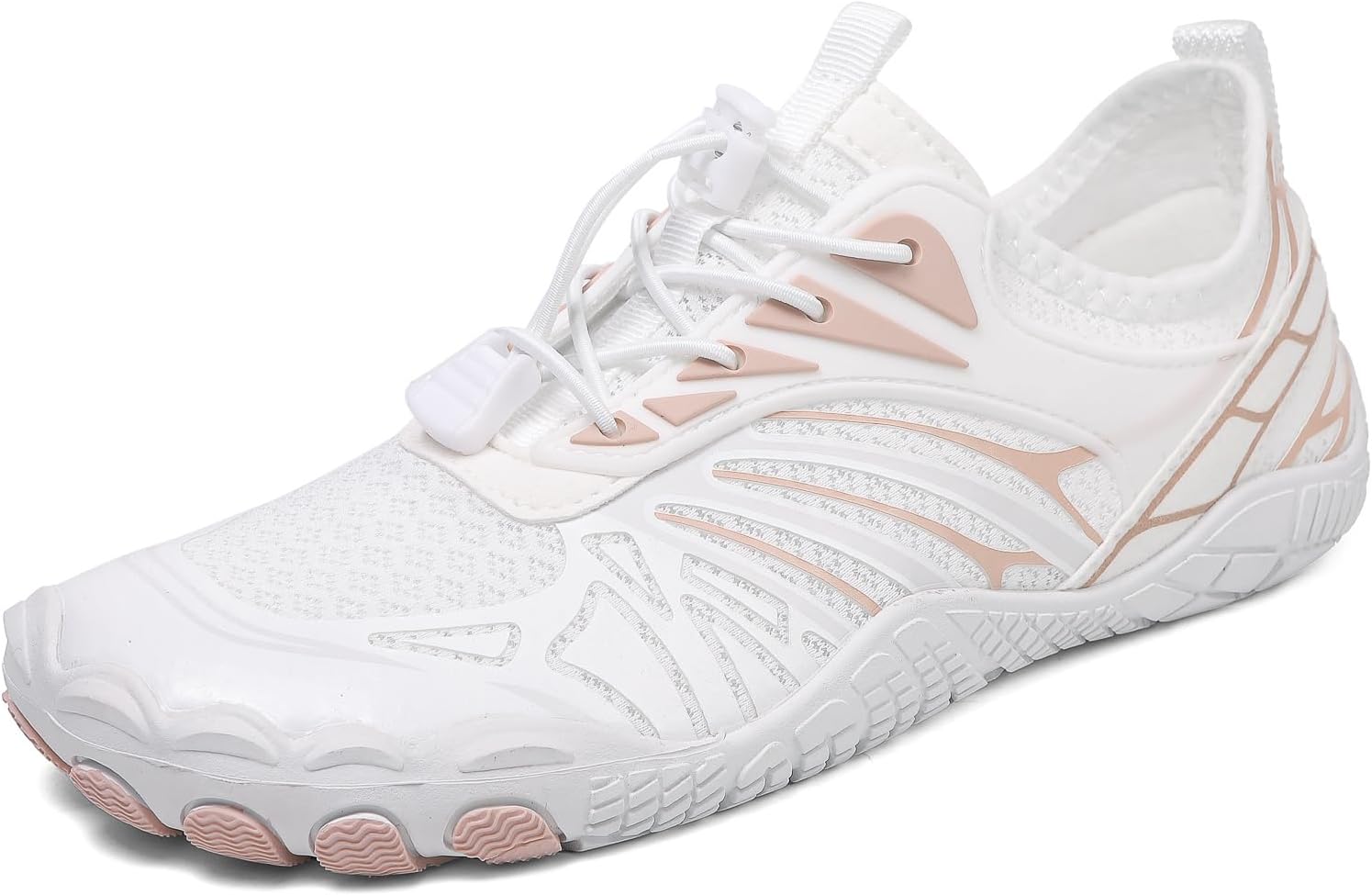 

Женские кроссовки для ходьбы босиком, здоровая нескользящая дышащая обувь для ходьбы босиком, быстросохнущая обувь для плавания, ходьбы и водных видов спорта, унисекс, с широким носком, для бега Kubbon, розовый