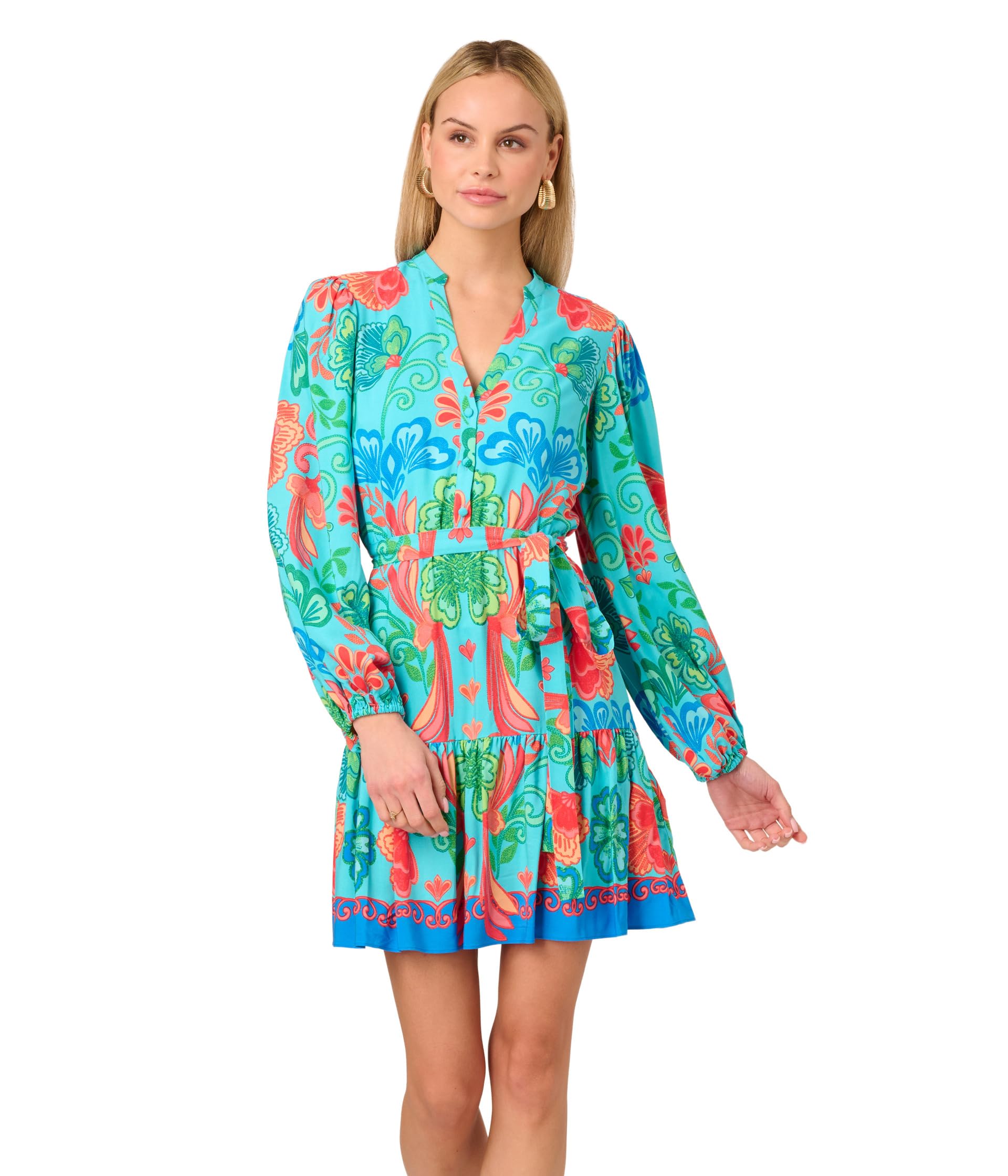 

Платье Adrianna Papell Printed Short Dress, Blue Multi 2