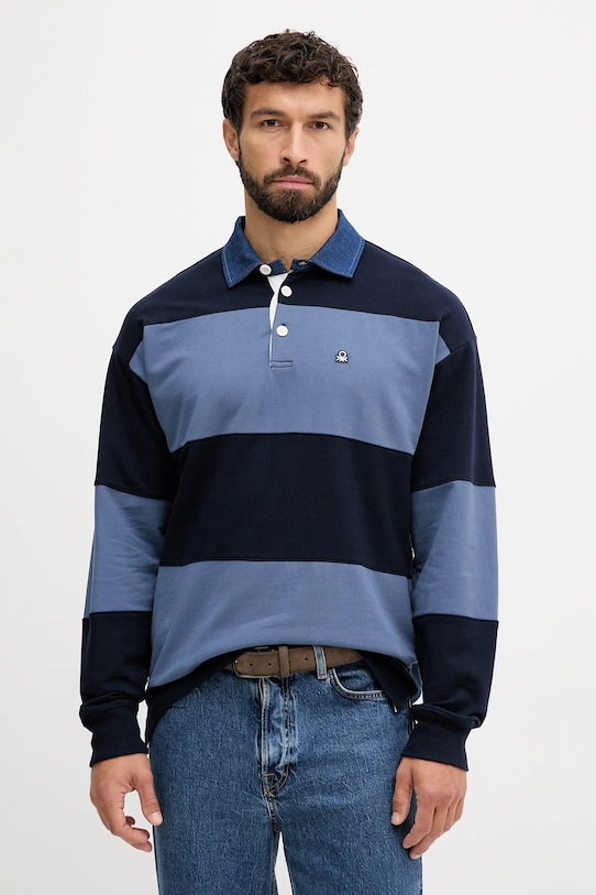 

Хлопковый лонгслив United Colors Of Benetton, синий