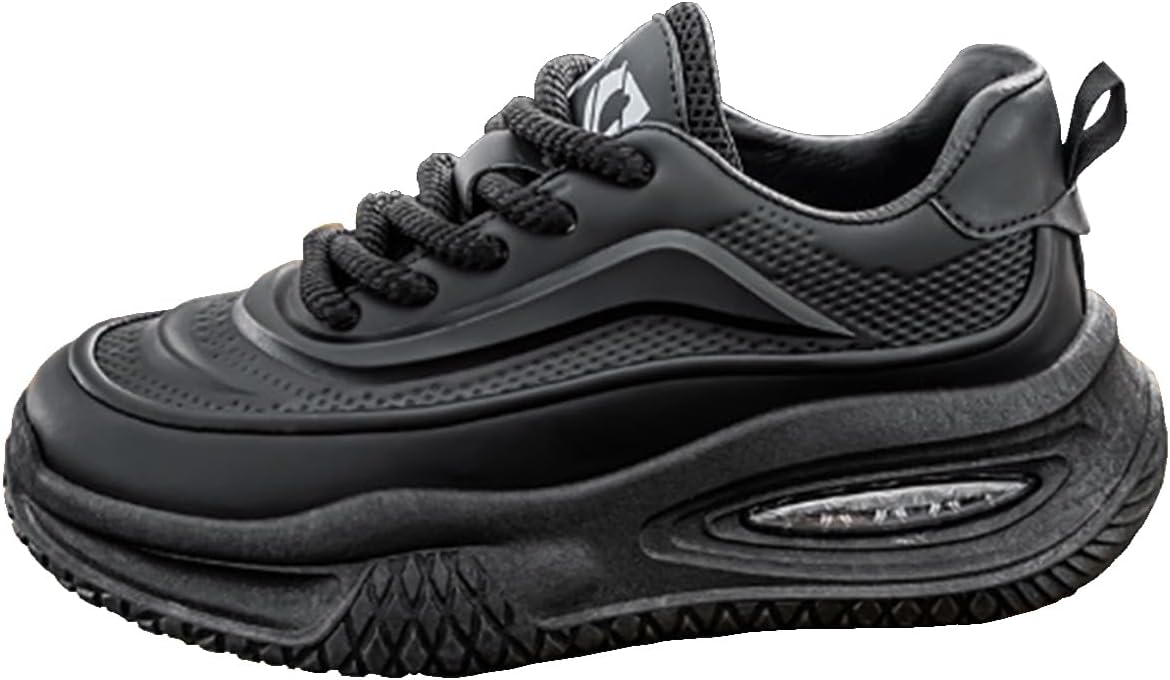 

Мужские прогулочные кроссовки Комфортные Модные Кроссовки с Контрастными Цветами Объемные Легкие Ретро Повседневные Zhoupulp, черный