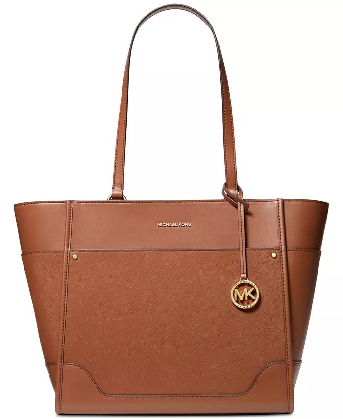 

Сумка-тоут Harrison Extra Large Leather Top на молнии Michael Kors, коричневый