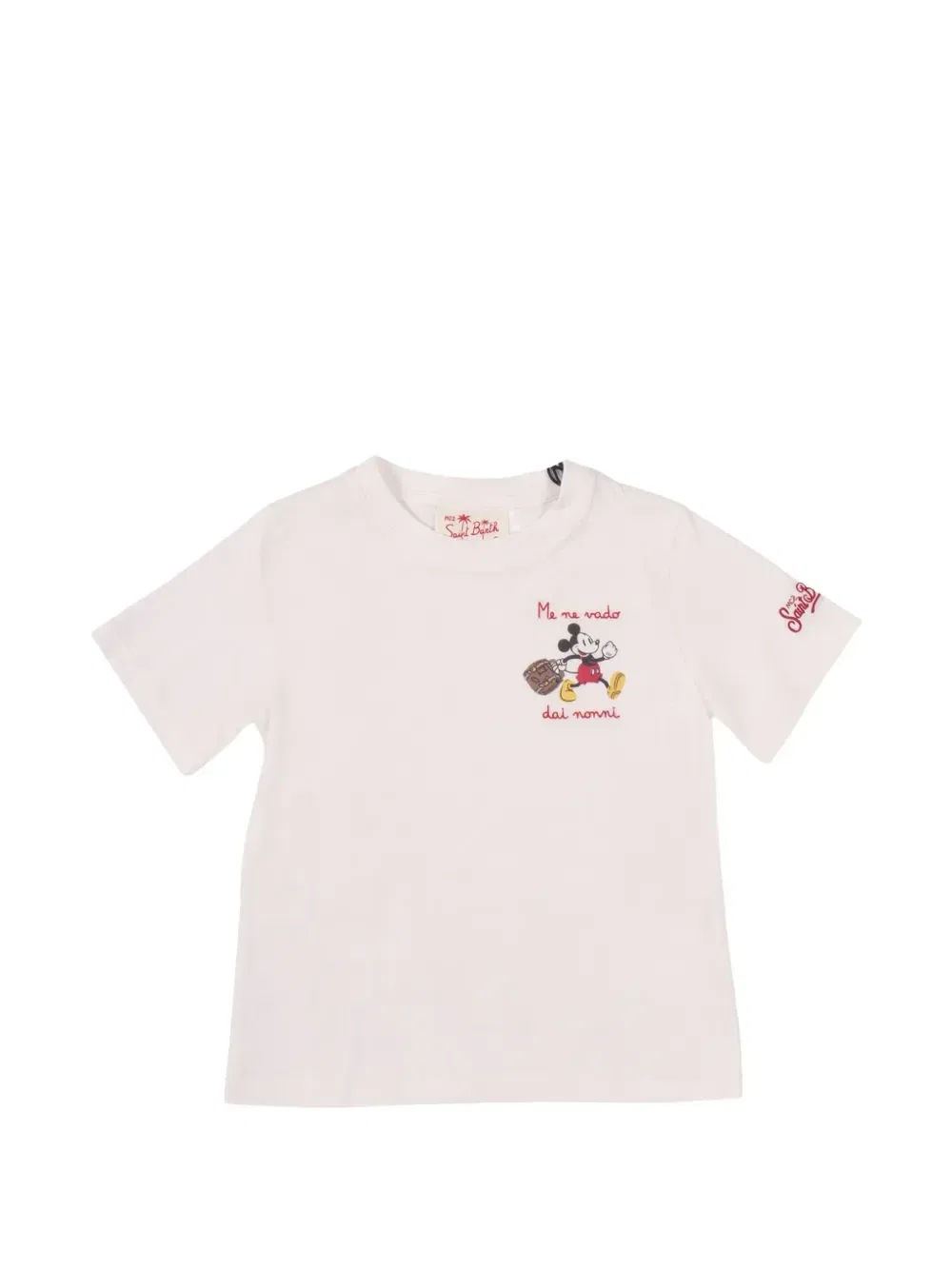 Футболка с вышивкой в виде Микки Мауса MC2 Saint Barth Kids, белый