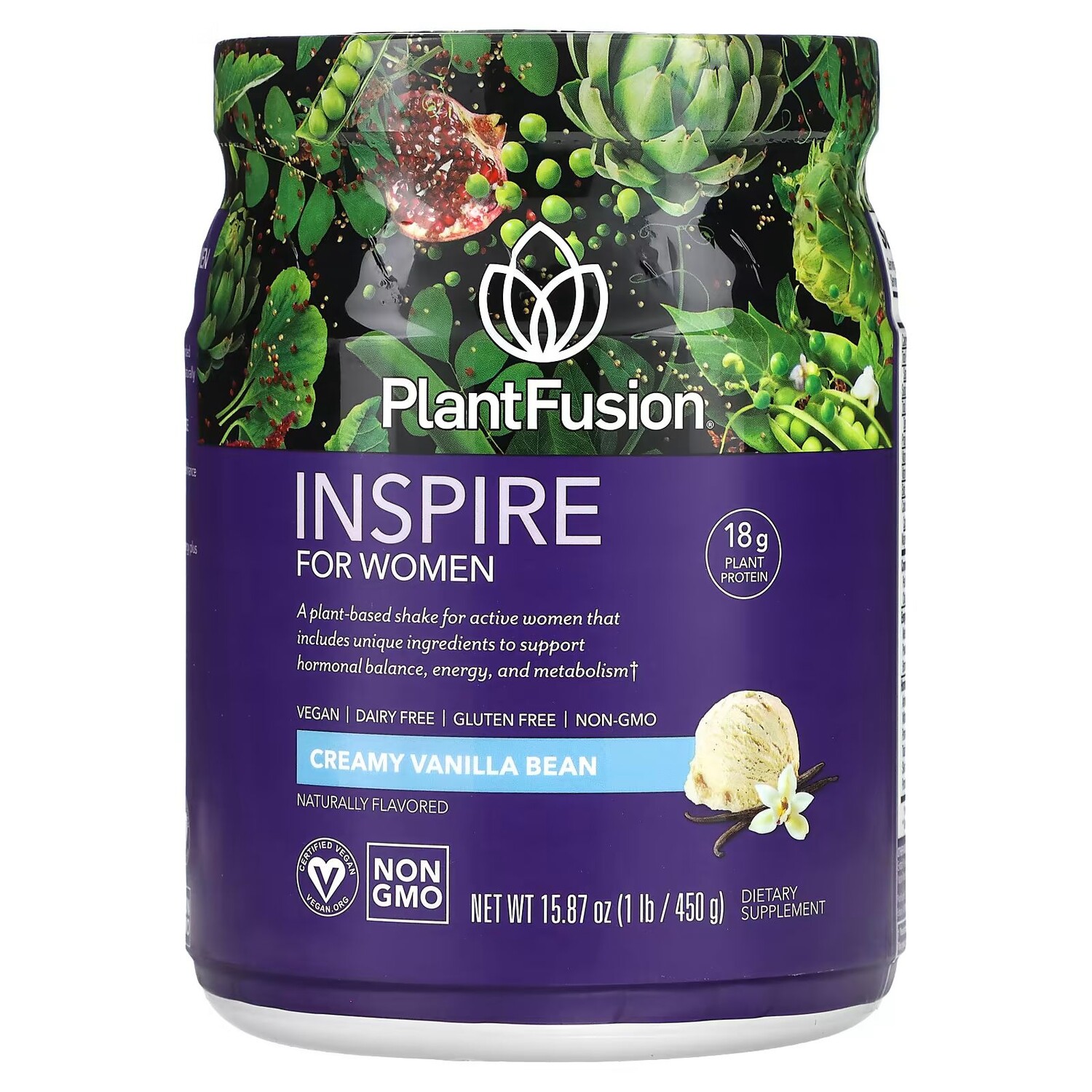 

Inspire для женщин, сливочные стручки ванили, 1 фунт (450 г) Plantfusion