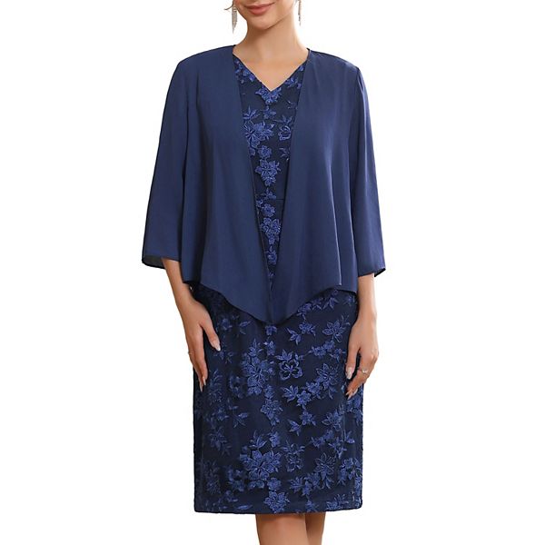 

Платье для матери невесты с шифоновым шраггом, вечернее, без рукавов, с вышивкой цветочным узором Inspire Chic