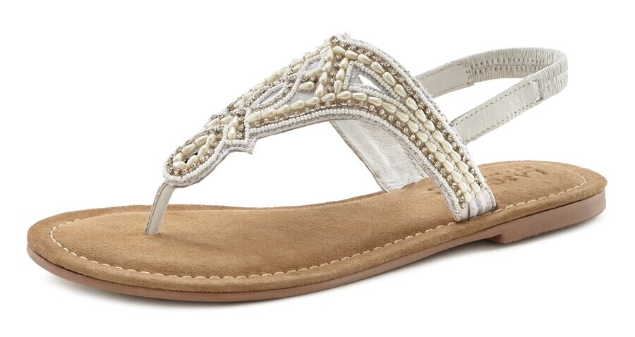 Сандалии с т-образным ремешком LASCANA T-Bar Sandals, кремовый