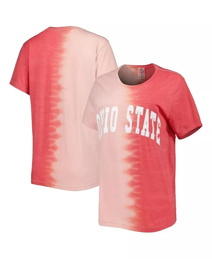 

Женская футболка Scarlet Ohio State Buckeyes Find Your Groove с раздельным краем Gameday Couture