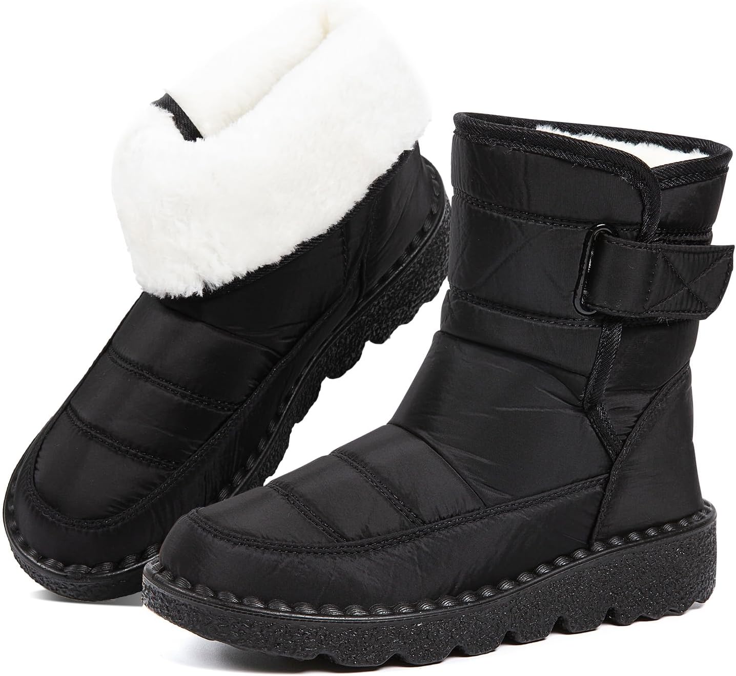 

Зимние сапоги, водонепроницаемые, теплые, с плюшевой подкладкой, средней высоты, с нескользящей подошвой для холодной погоды Nxdxqsn, черный