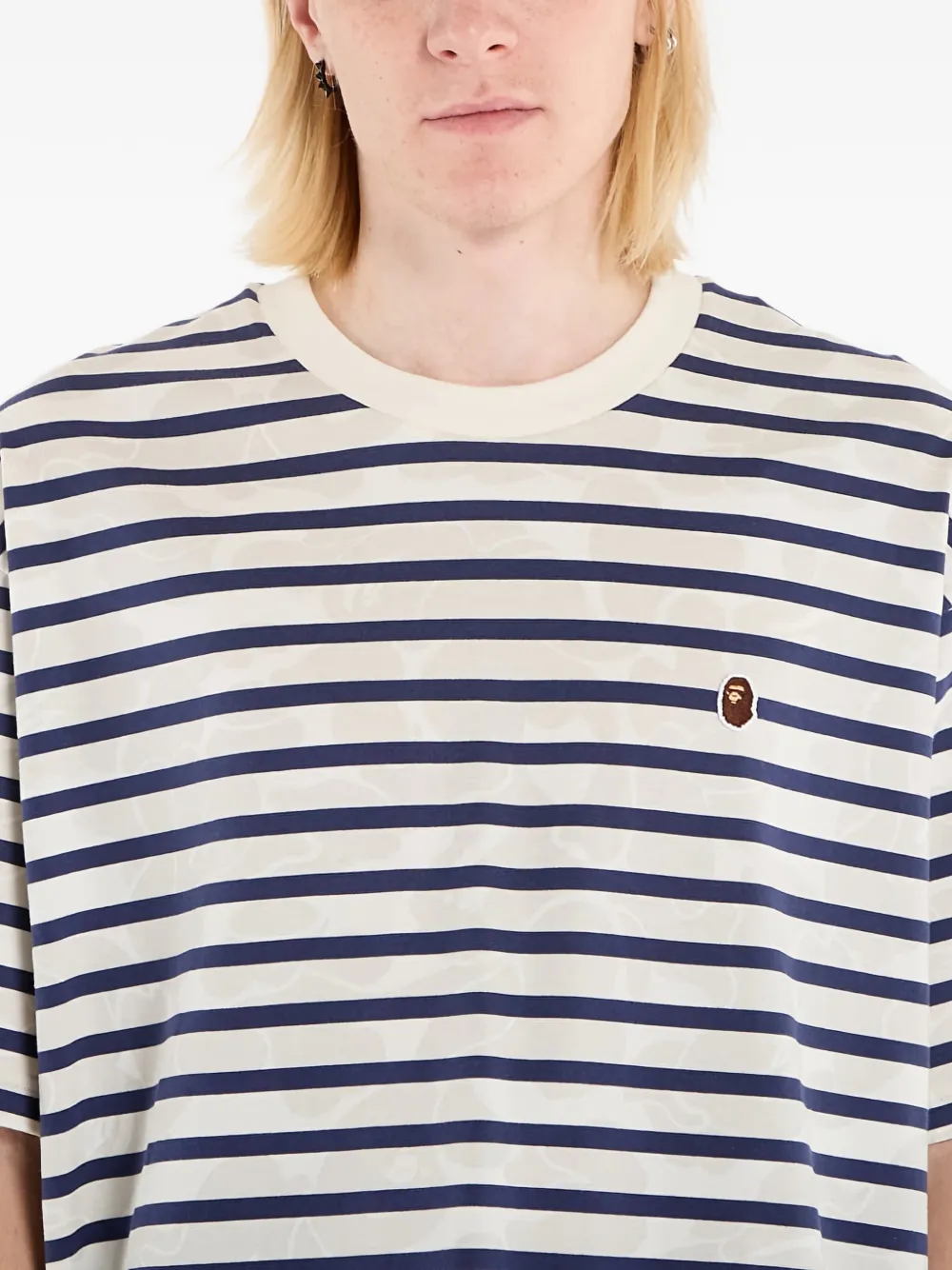 Футболка с однотонными камуфляжными полосами A Bathing Ape, белый — фото 4