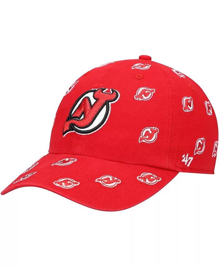 

Женская красная регулируемая шляпа с логотипом '47 New Jersey Devils Confetti Clean Up '47 Brand