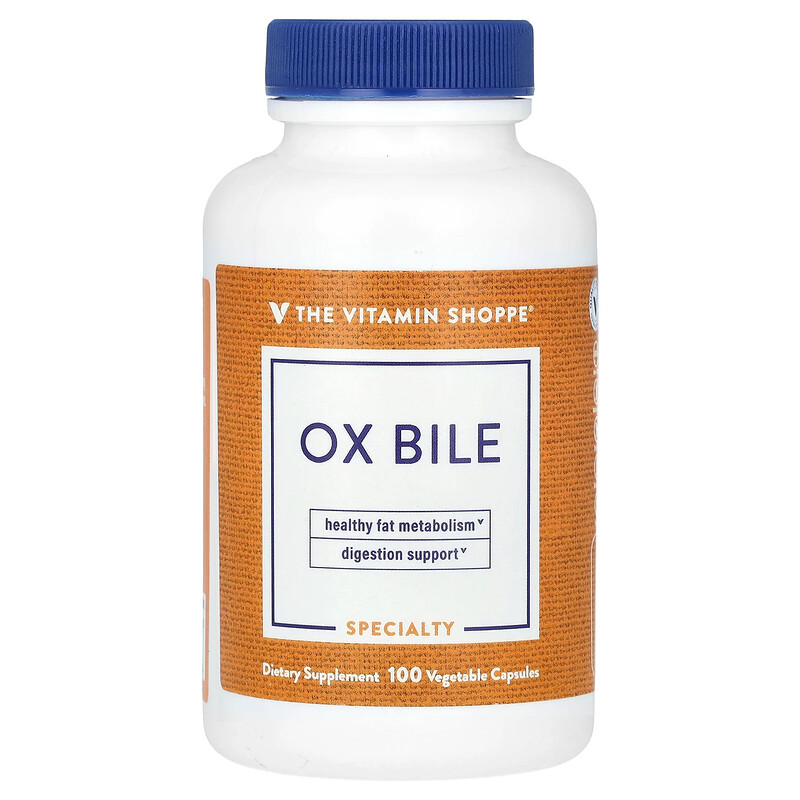 

The Vitamin Shoppe, Бычья желчь, 125 мг, 100 растительных капсул
