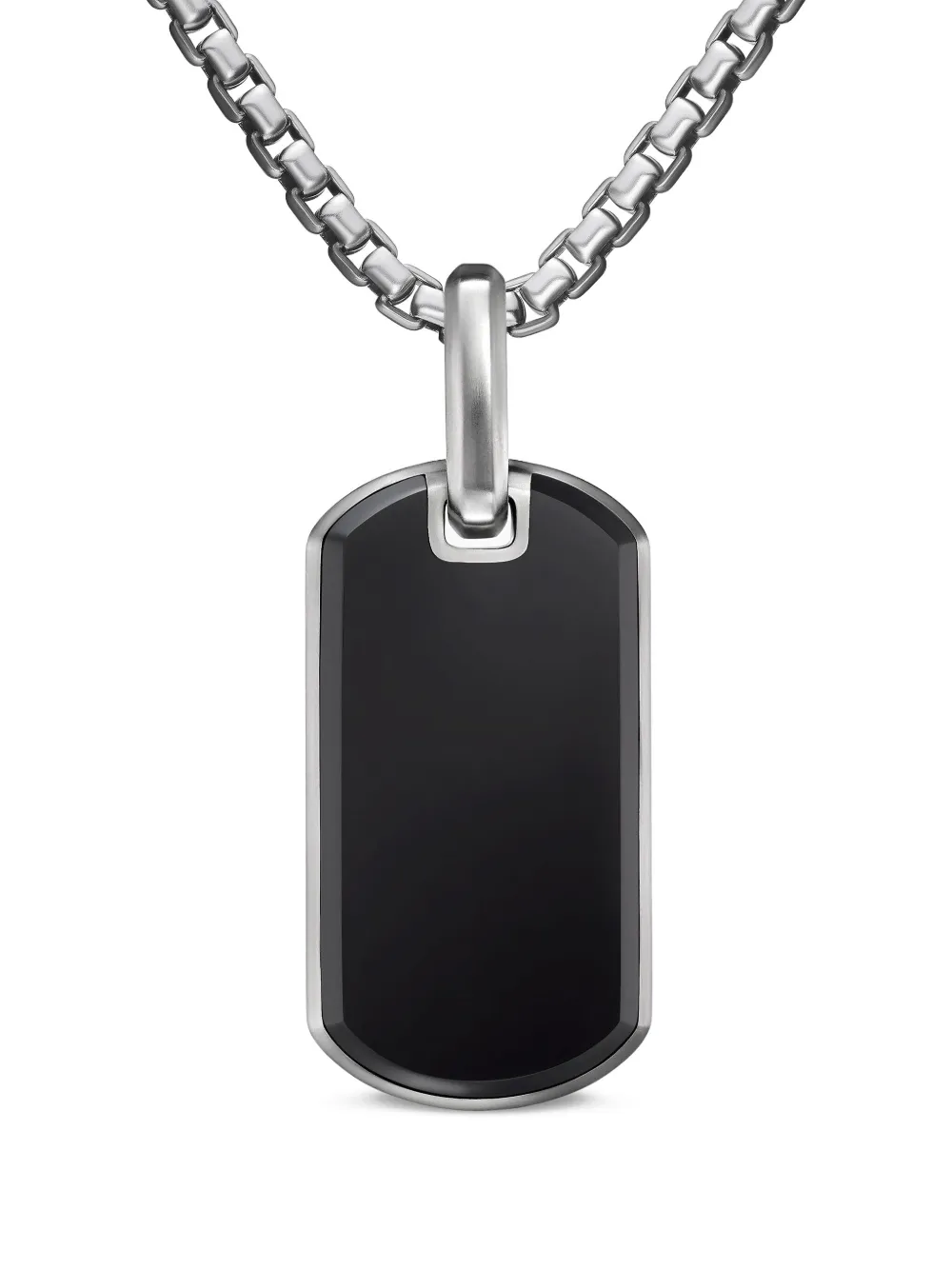 

Серебряная подвеска Chevron с ониксом (27 мм) David Yurman, серебряный
