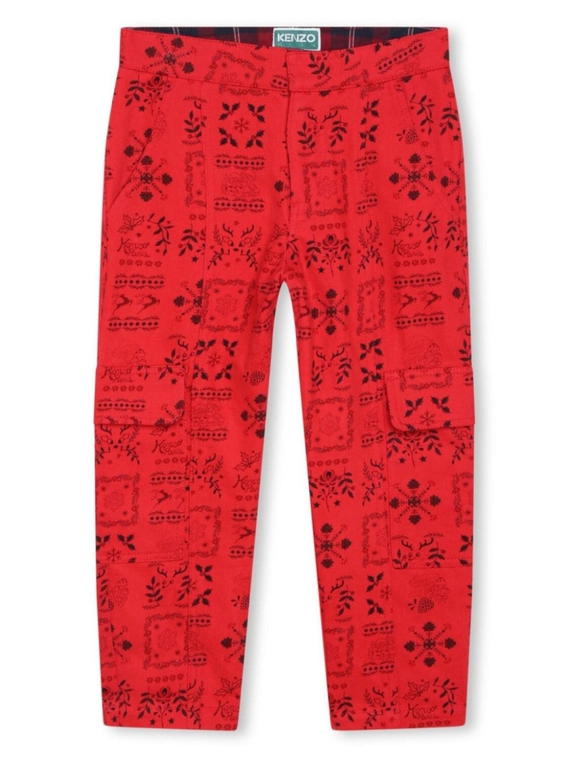

Kenzo Kids прямые брюки Festive, красный
