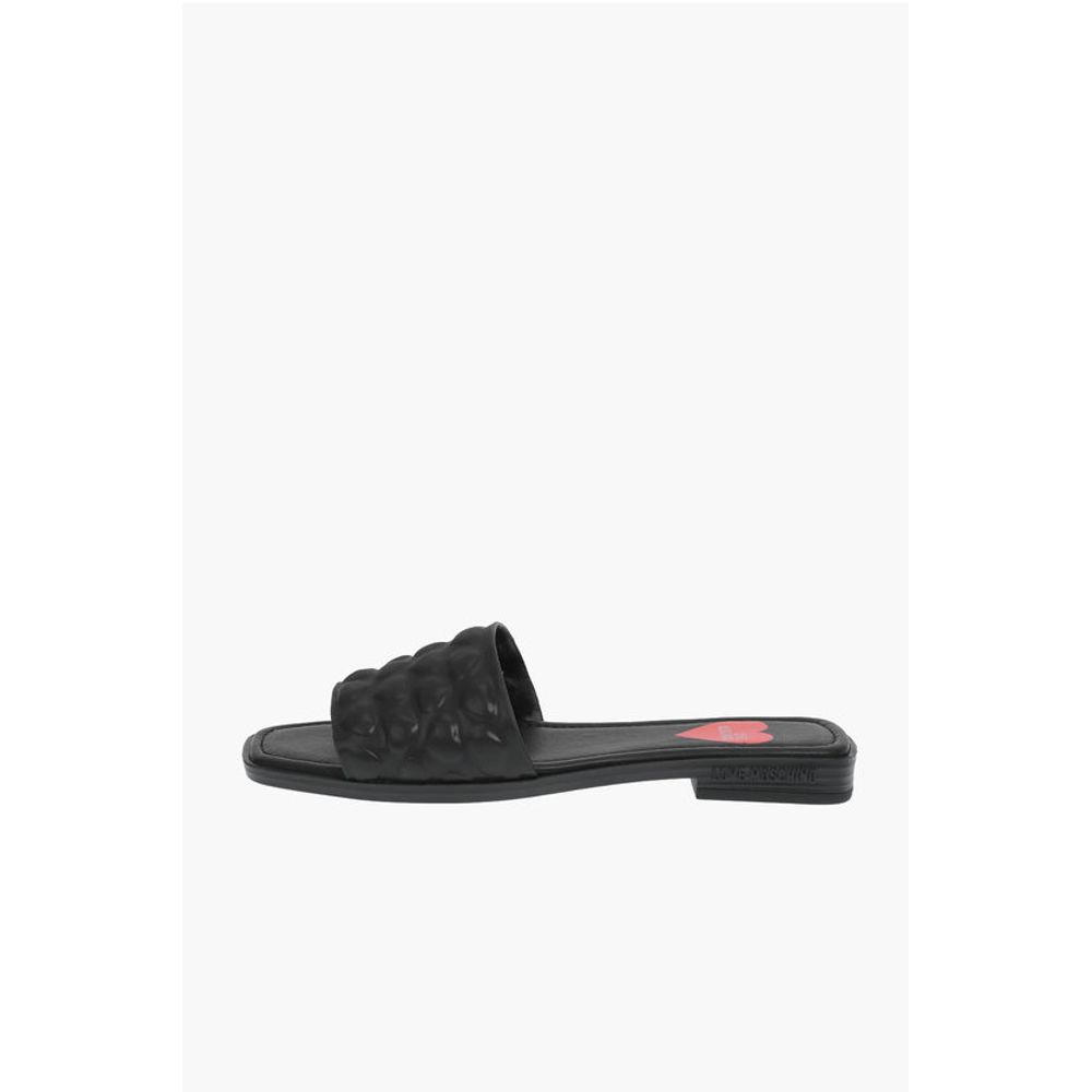 Сабо KARL20 из искусственной кожи с тиснением в виде сердец LOVE Moschino, Black — фото 3