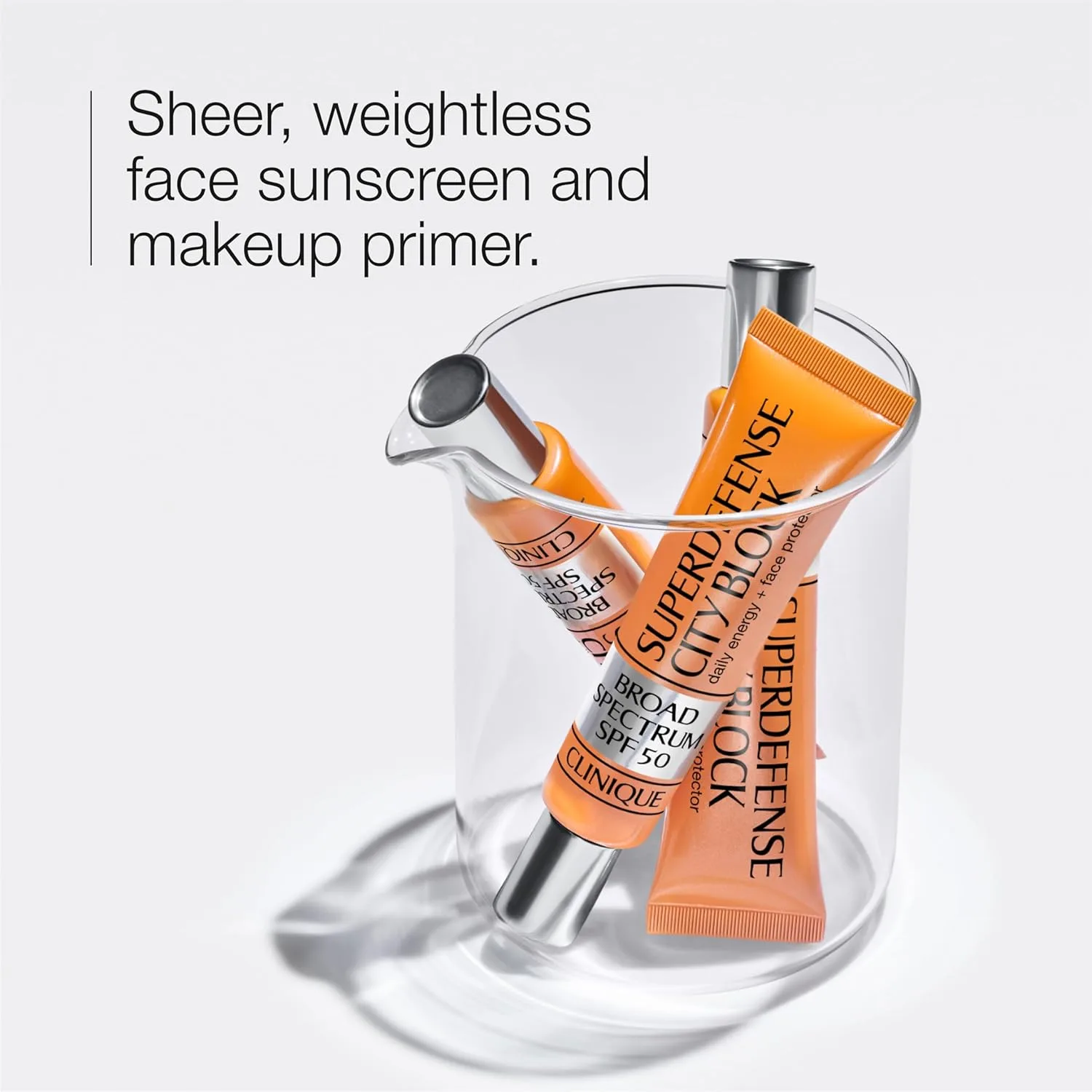 Clinique Superdefense City Block Oil Free Broad Spectrum SPF 50 Daily Energy + Face Protector | Легкая, невесомая основа под макияж + солнцезащитный крем, 42 г, Beige — фото 2