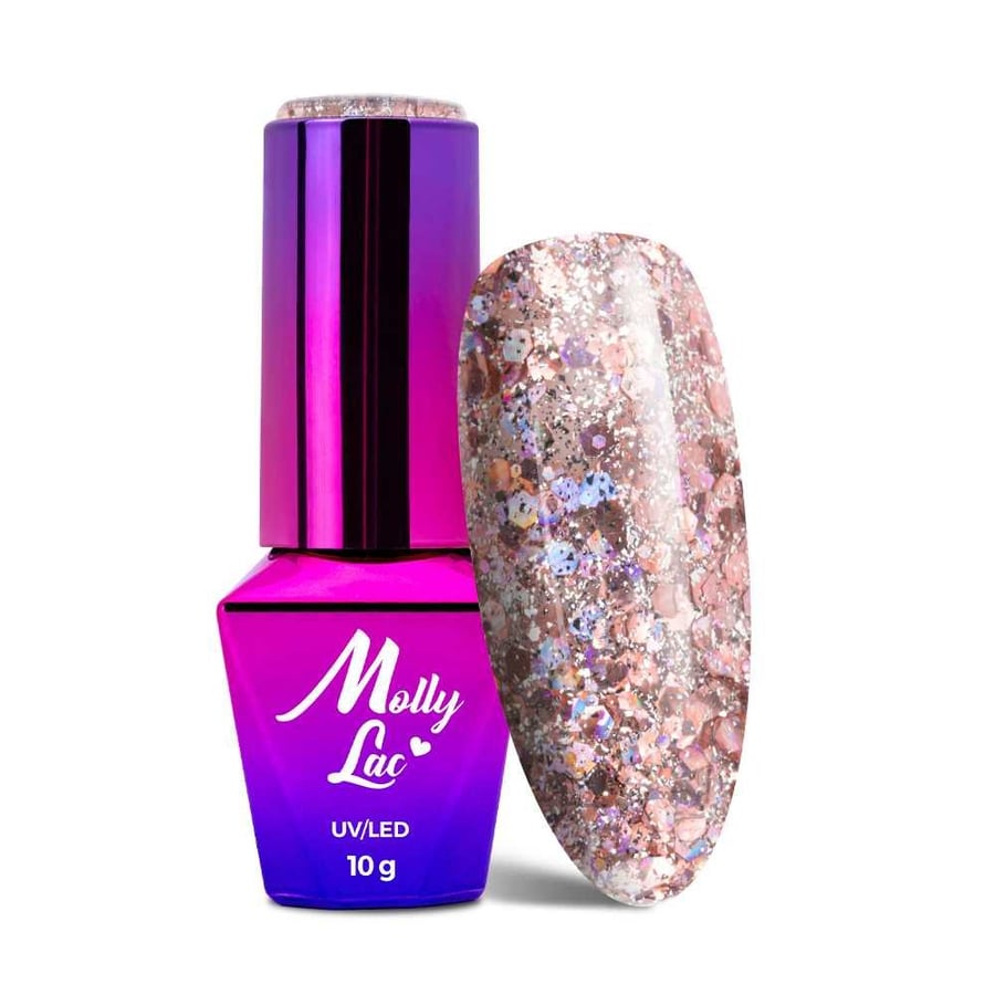 

MollyLac Born To Glow Dare to Shine Гибридный лак для ногтей с блестками 10 г № 577