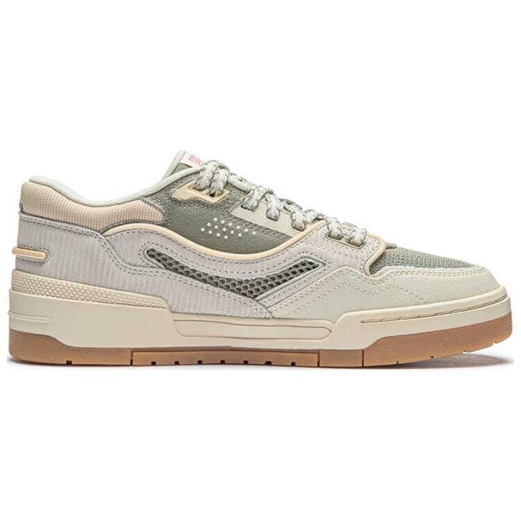 Кроссовки LINING 001 BTC Skateboarding Shoes Men Low-top Pearly White/withered Grass Grey, белый — фото 2
