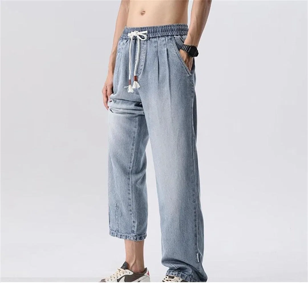 Джинсы свободные Men's Youth Hip Hop Streetwear, Retro Blue — фото 2